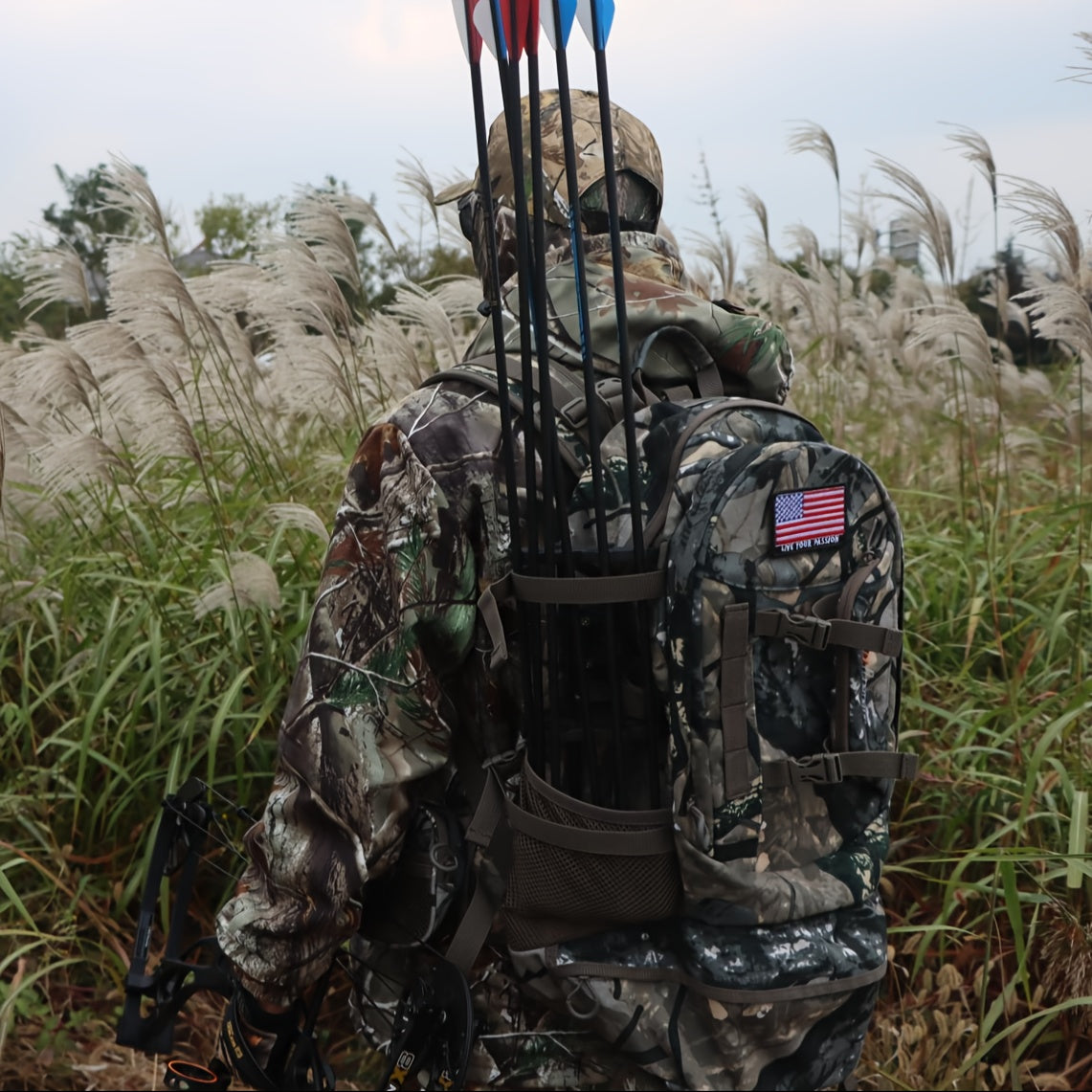 Rugged Hunting Backpack for Men with Water Resistant Closure