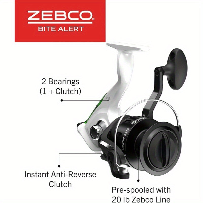 Bite Alert Spinning Reel And Two Piece Fishing Rod Combo