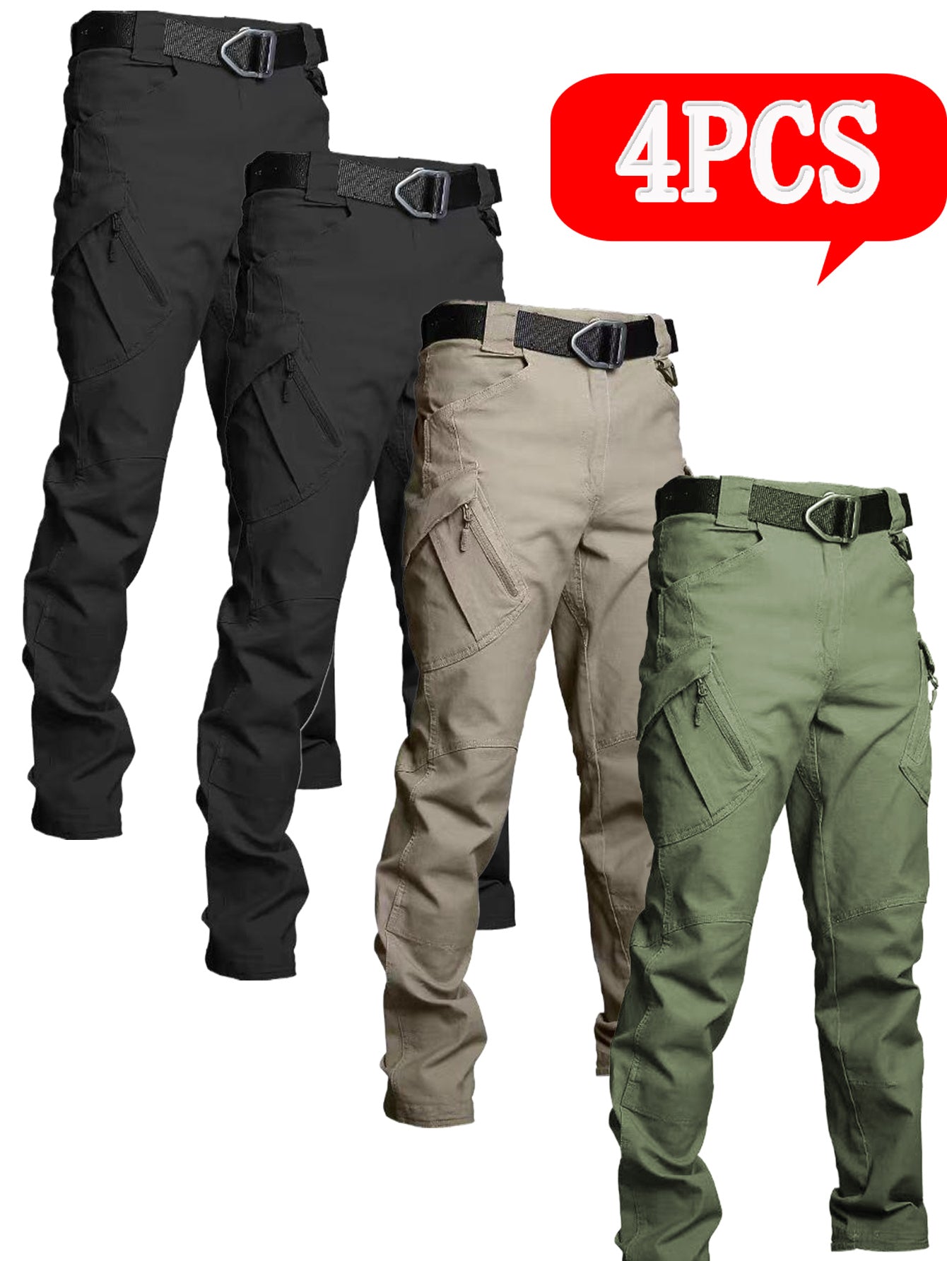 Mens Durable Multi Pocket Tactical Pants Set Quick Dry Breathable Outdoor Work - Parry's Picks