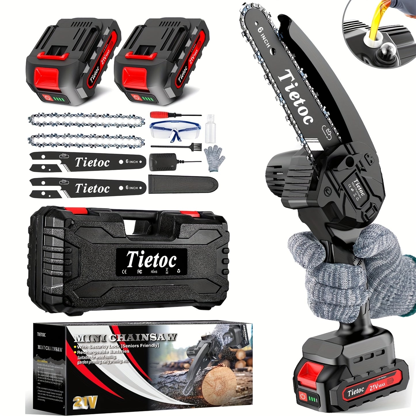 Cordless Mini Chainsaw for Easy Pruning and Gardening Tasks