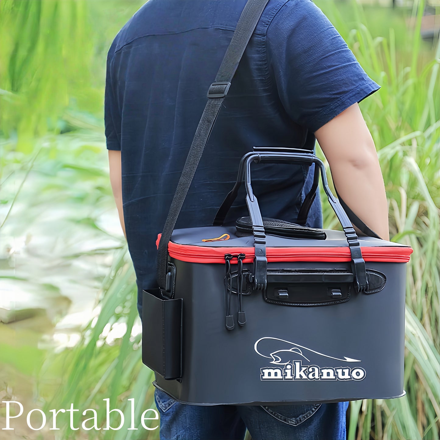 Foldable EVA Fishing Bucket Tackle Bag For Outdoor Gear