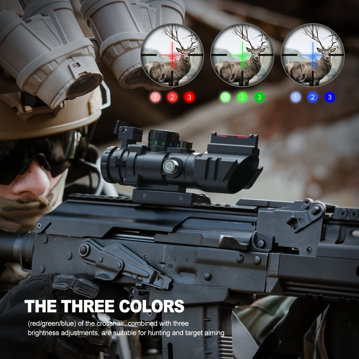 Feyachi Rifle Scope Illuminated Reticle with Sights