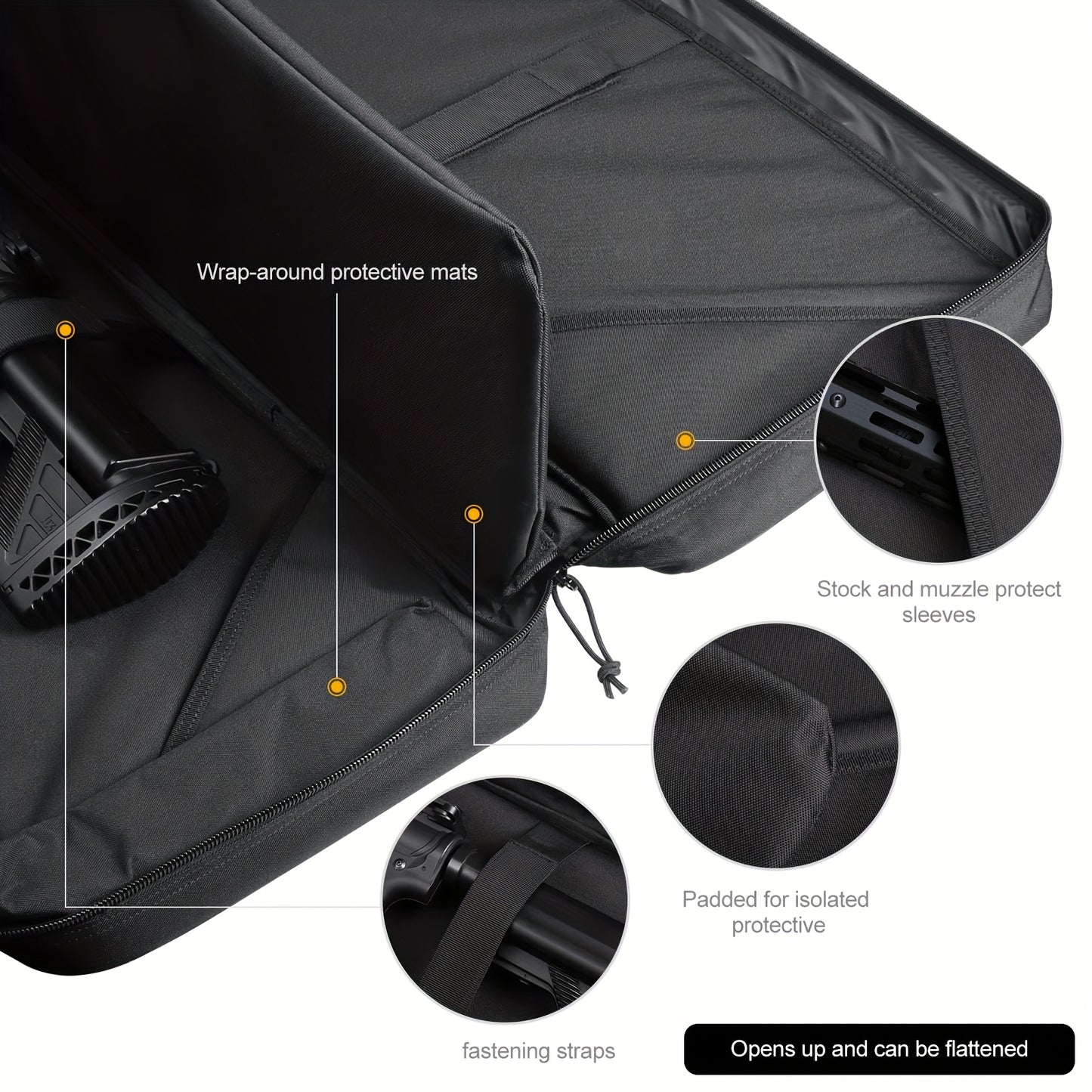 Feyachi Tactical Rifle Case With Lockable Zipper And Straps