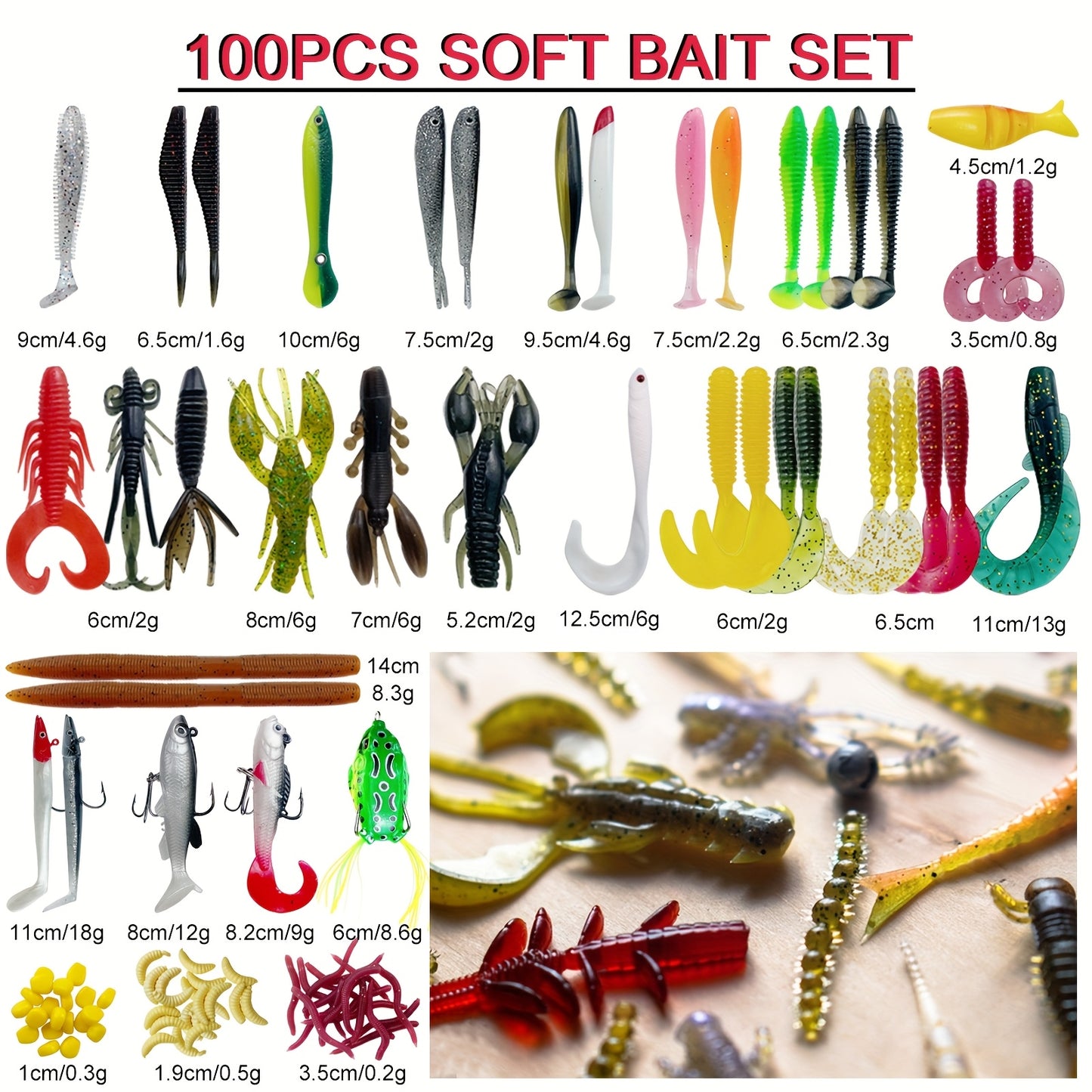 353Pcs Fishing Tackle Box Kit With Lures Freshwater