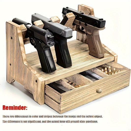 Heavy-Duty Solid Wood Gun Rack With Drawer Organizer - Parry's Picks
