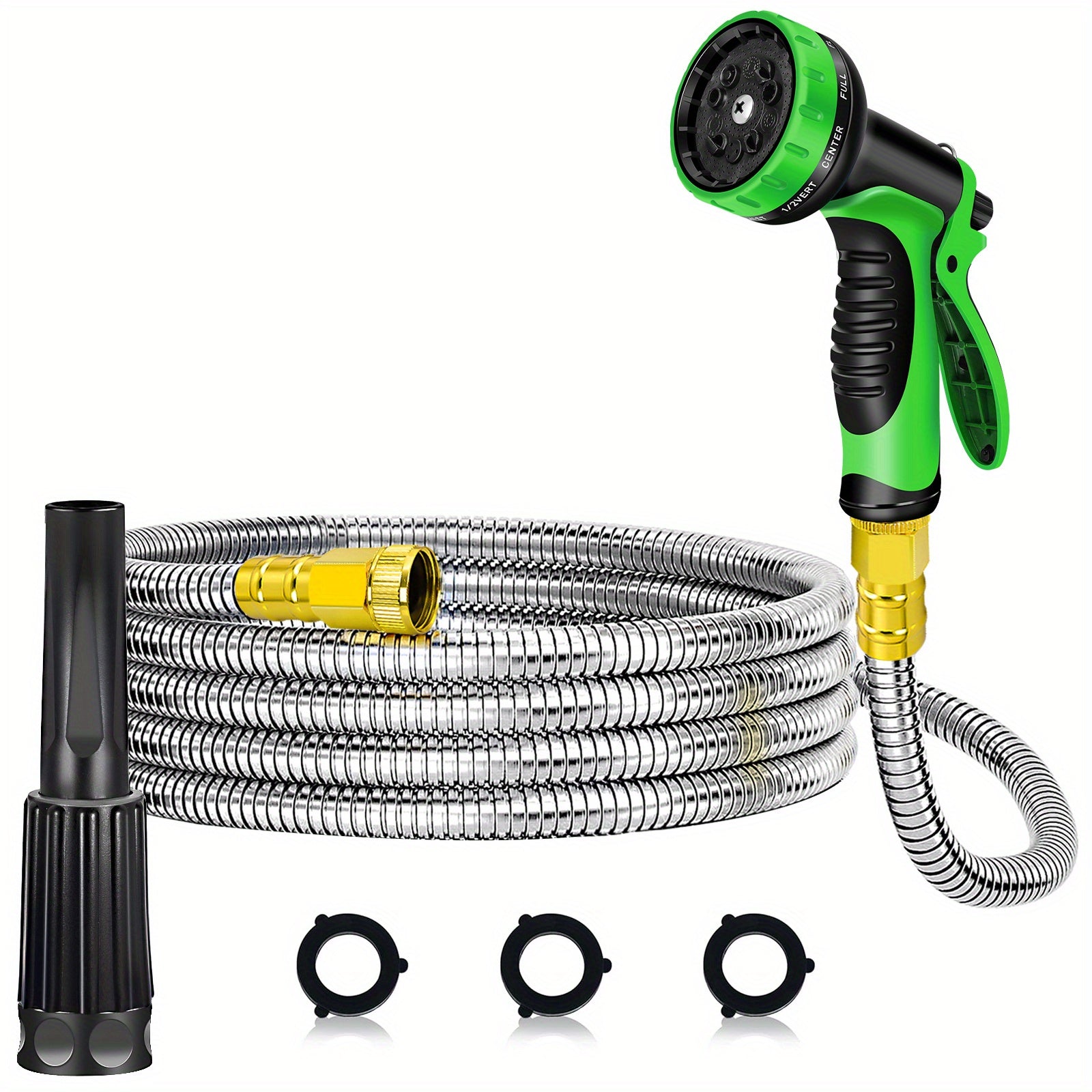 Heavy Duty Stainless Steel Garden Water Hose with Nozzles - Parry's Picks