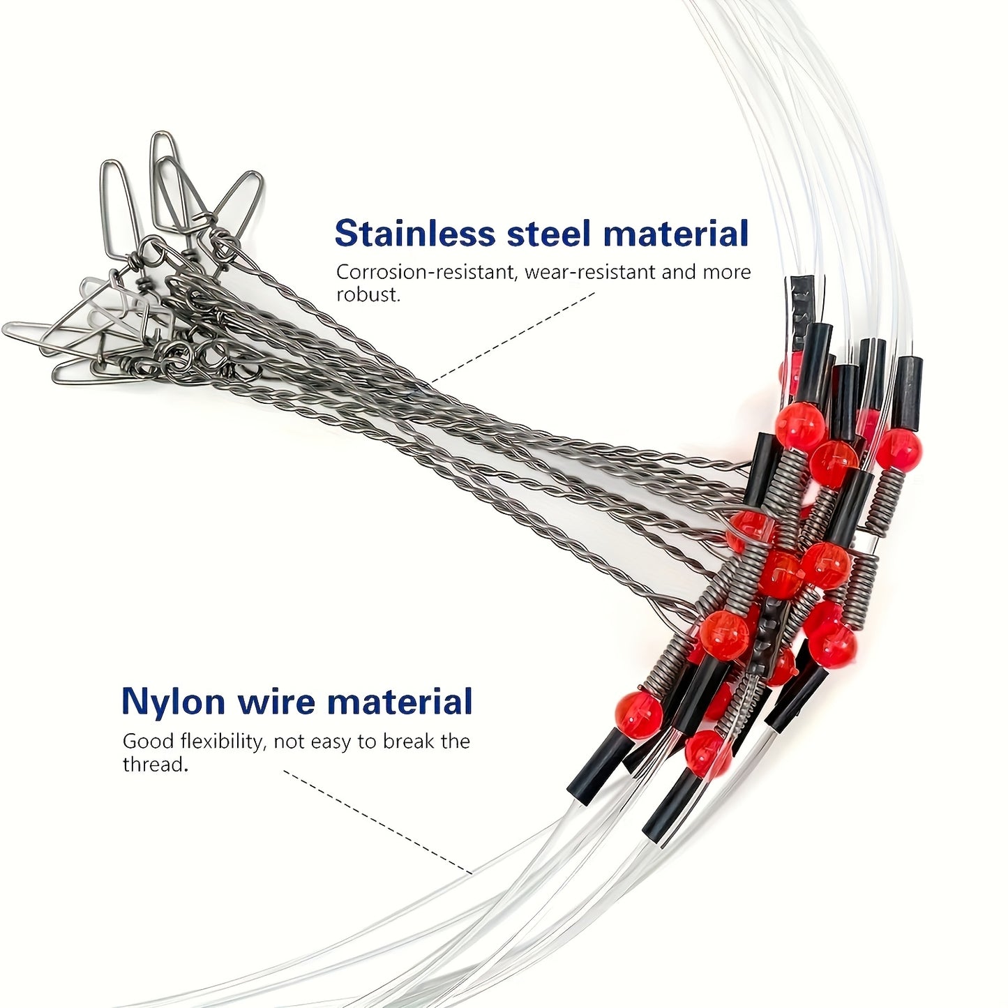 Hi Low Rig Fishing Leaders Stainless Steel Swivel Nylon