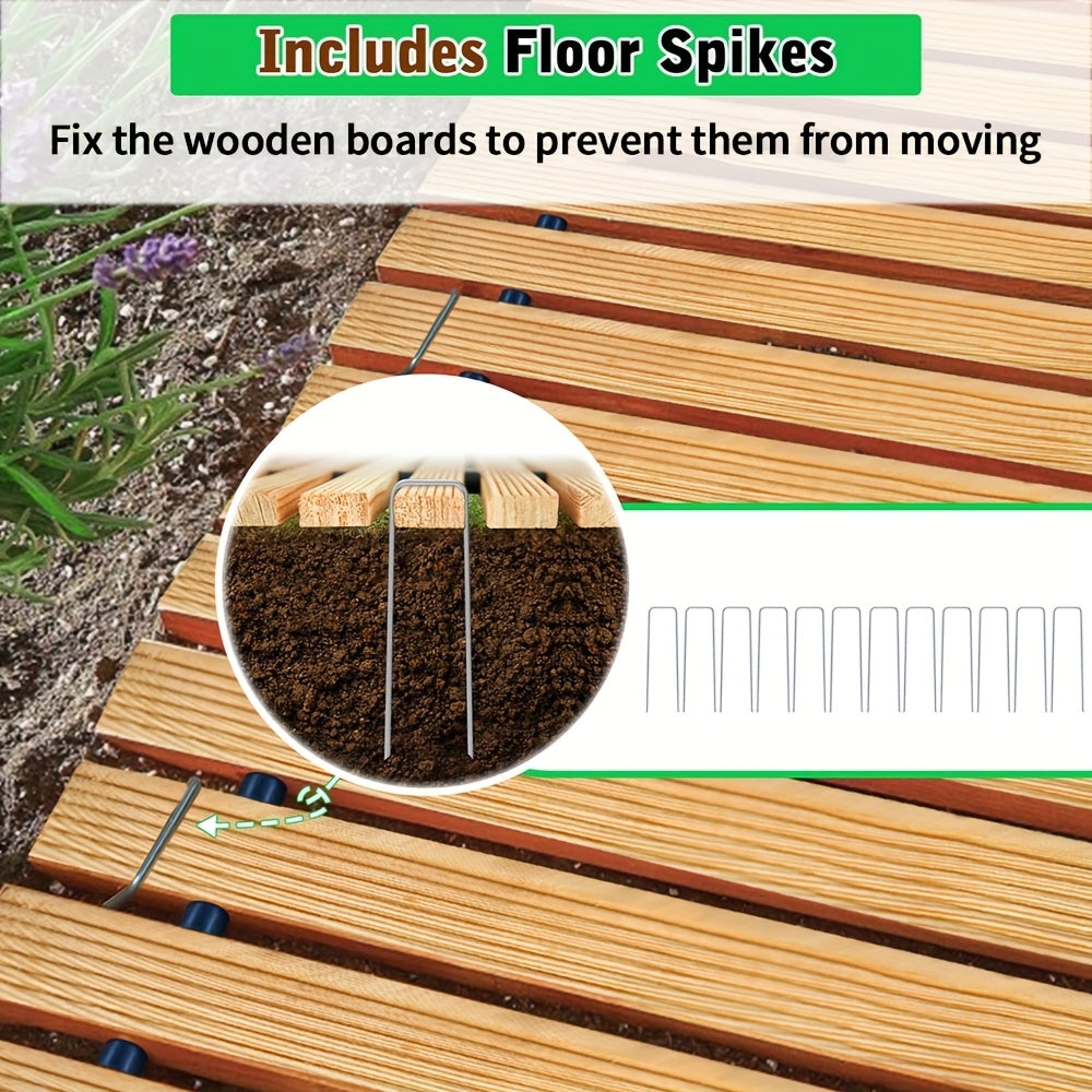 ASMILEINDEEP Outdoor Wooden Garden Pathway With Anti Slip