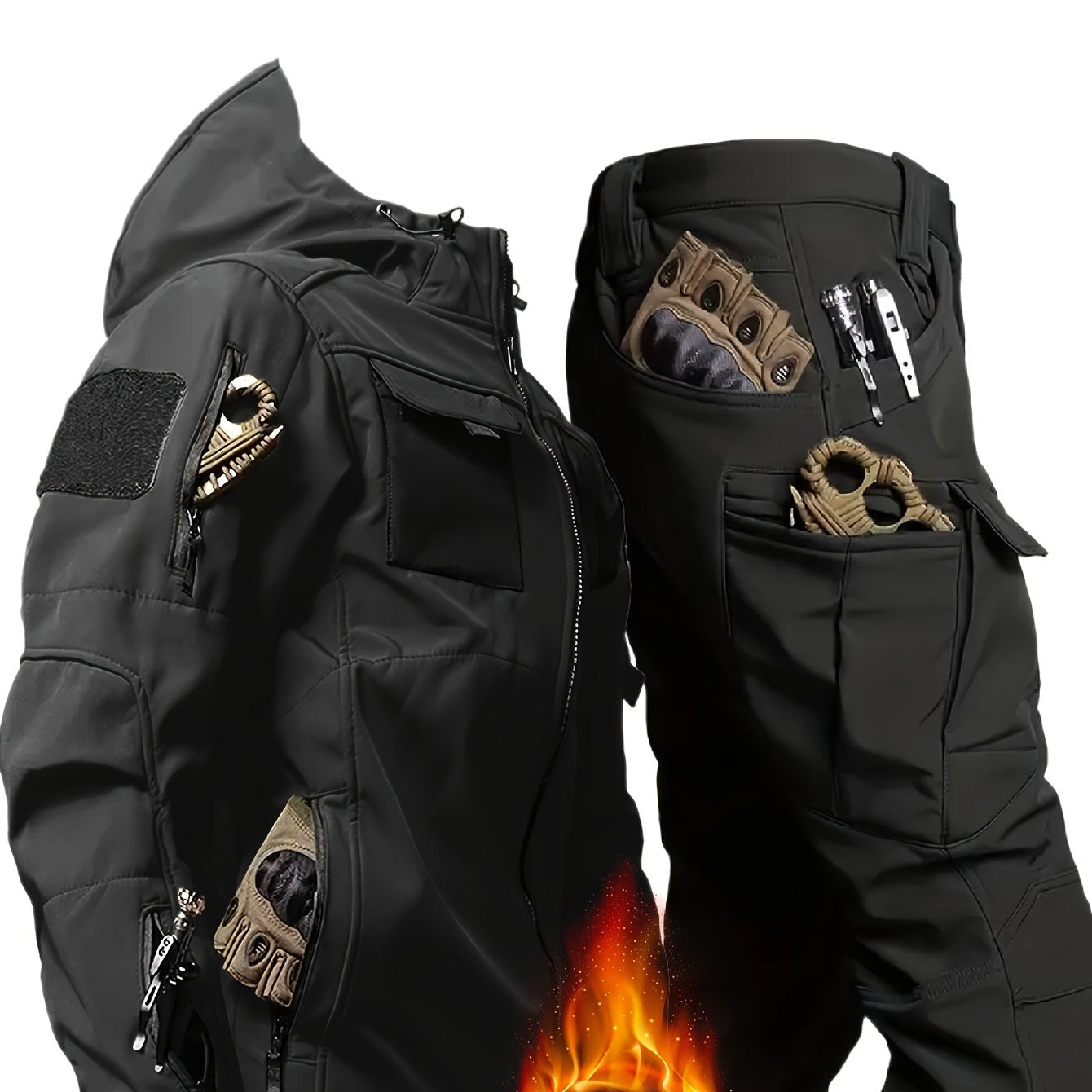 SOVTEMPCollar Mens Thermal Two-Piece Hooded Outdoor Set - Parry's Picks