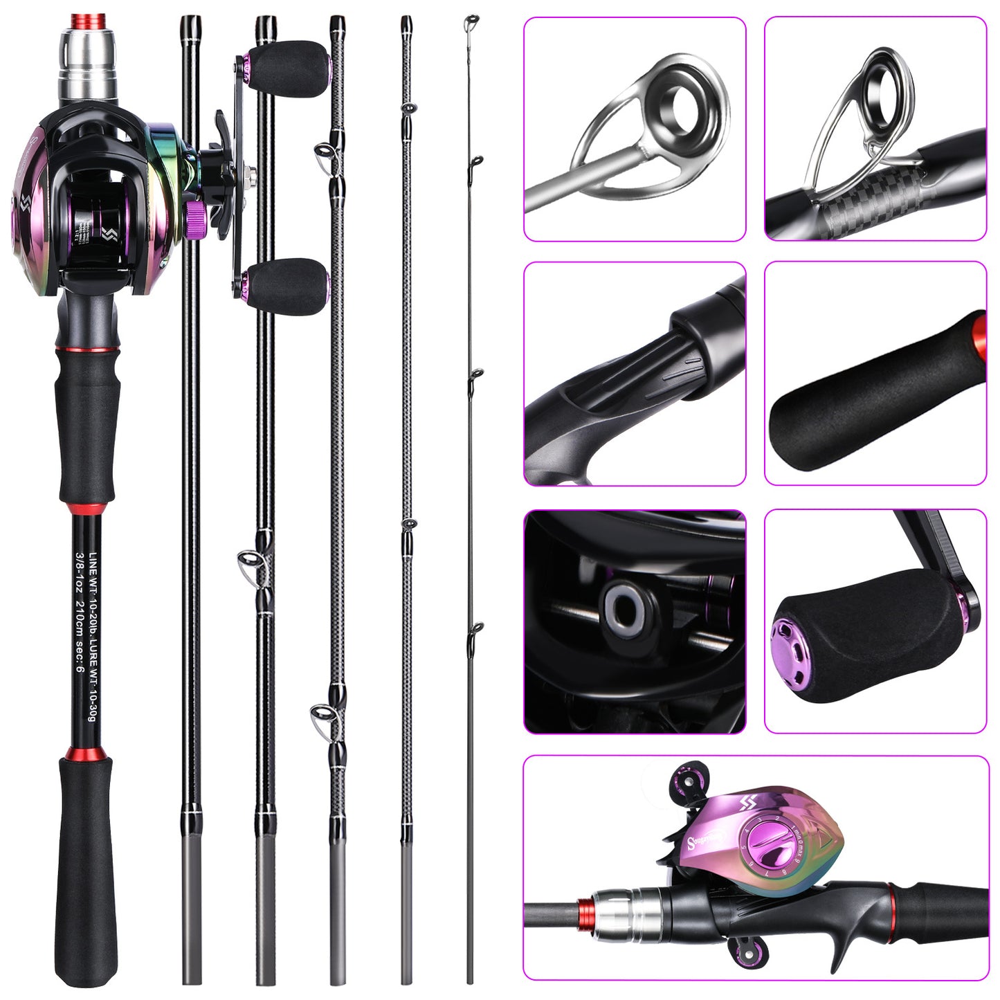 Sougayilang Graphite Rod And Baitcasting Reel For Freshwater