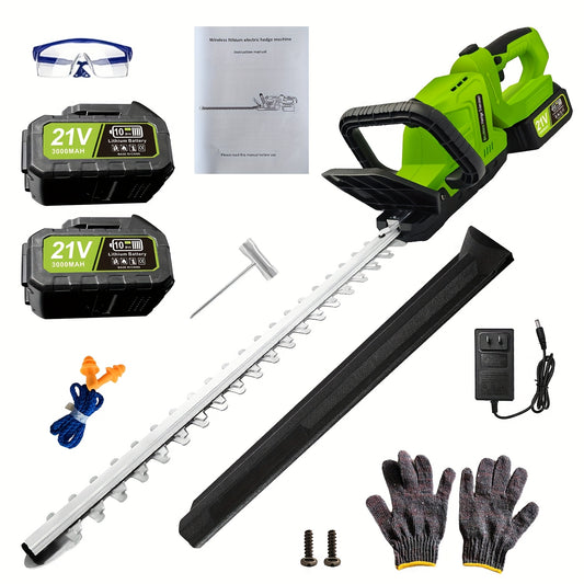 Cordless Hedge Trimmer With Dual Blades And Rechargeable Batteries