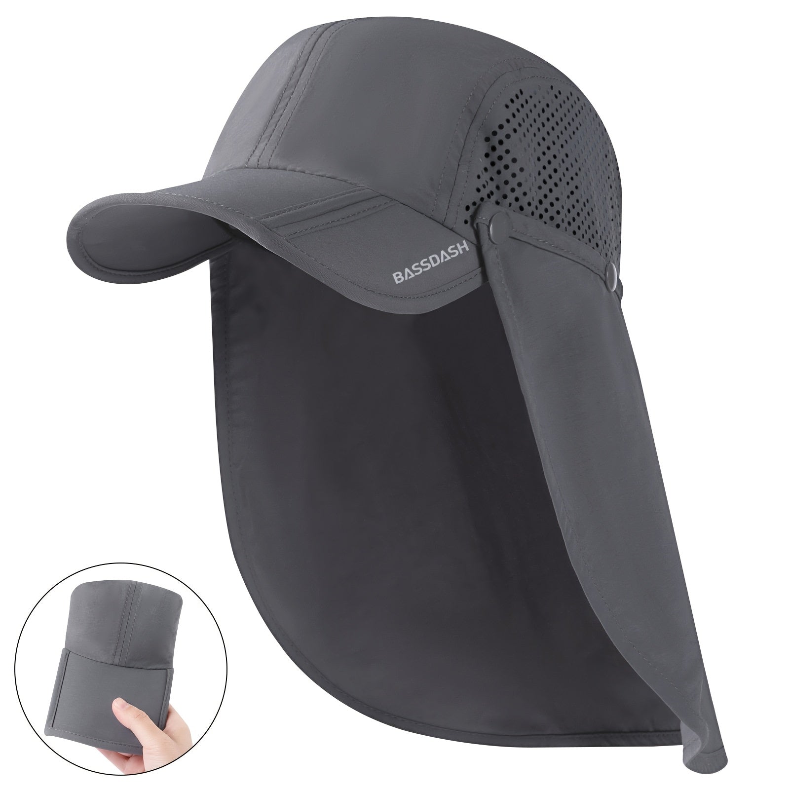 BASSDASH UPF 50 Foldable Fishing Hat with Neck Flap - Parry's Picks