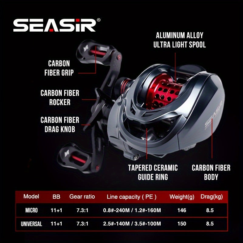 Seasir Ultra Light Carbon Fiber Baitcasting Fishing Reel - Parry's Picks