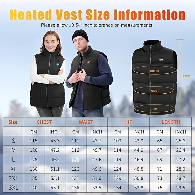 Ortizan Universal Heated Jacket For Men And Women, Electric Thermal Vest, Lightweight And Warm, With Battery Pack, Outdoor Heating Body Gear, Suitable For Winter Hunting, Skiing And Other Activities.