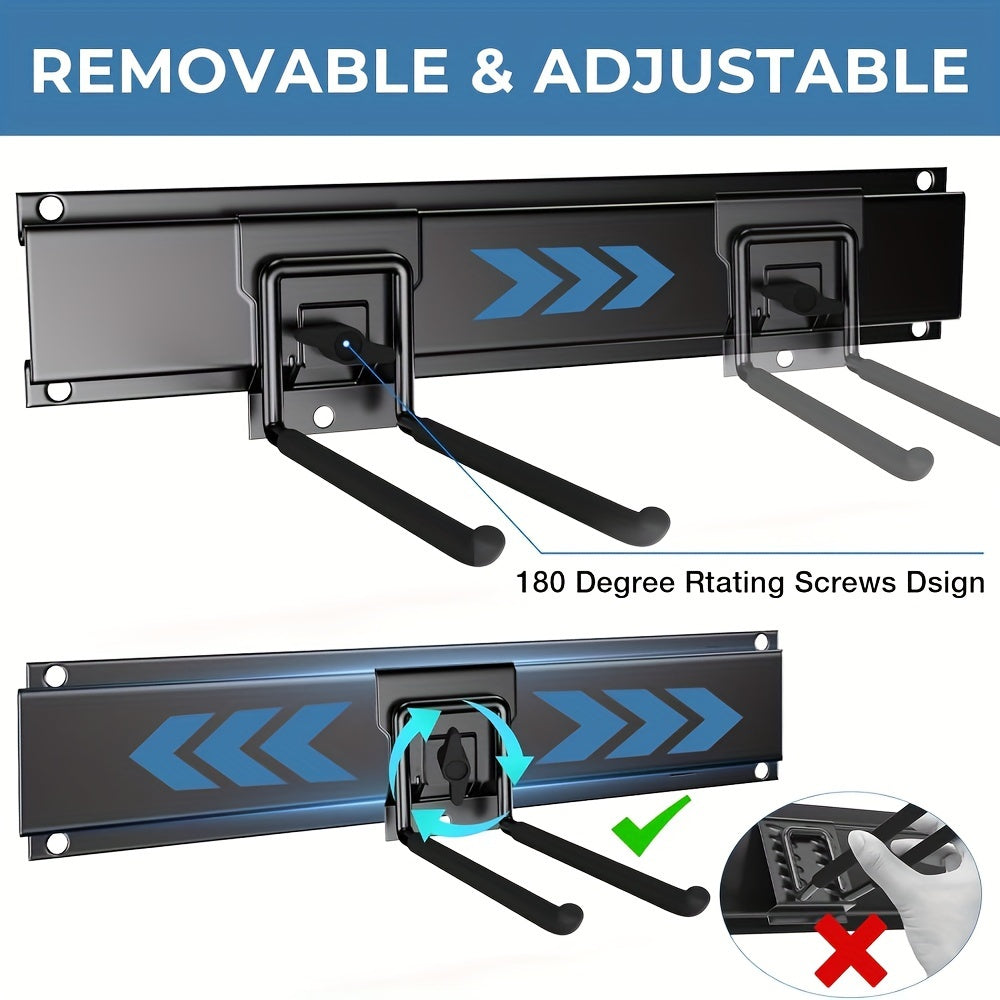 Heavy-Duty Wall Mount Garage Tool Organizer with Adjustable Hooks - Parry's Picks