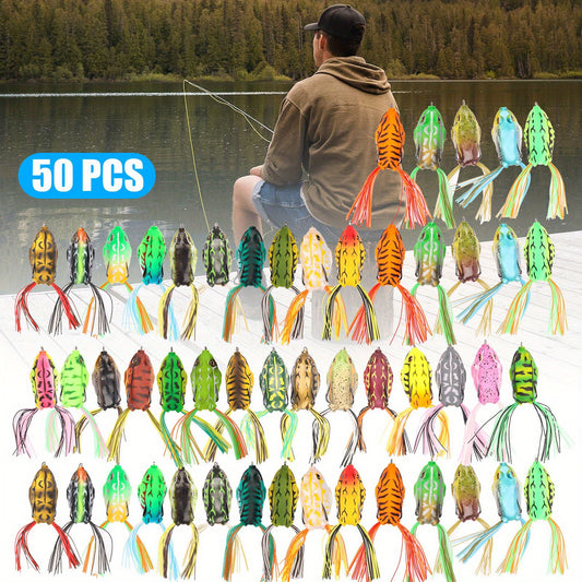 PVC Frog Lures 50Pcs Artificial Soft Baits Realistic Design