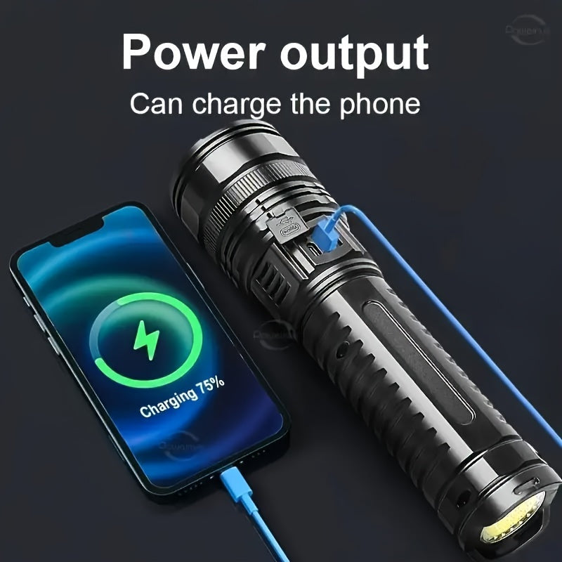 Ultra Bright USB Rechargeable Flashlight Adjustable Focus