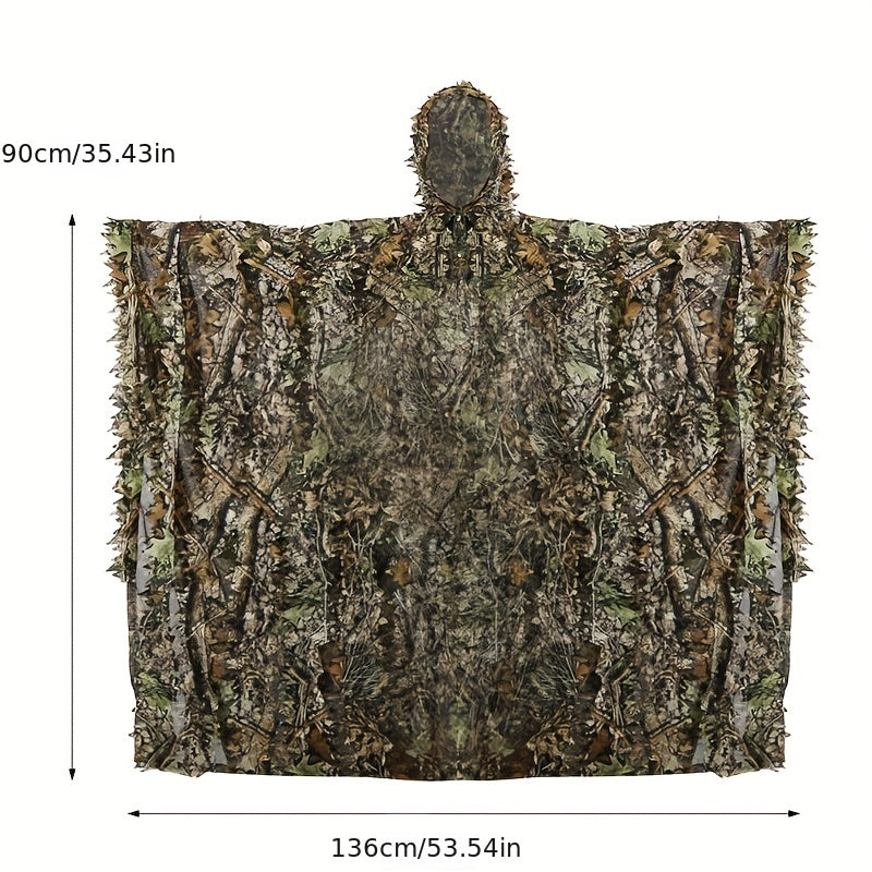 3D Maple Leaf Camouflage Cape With Mesh Hood Cloak - Parry's Picks
