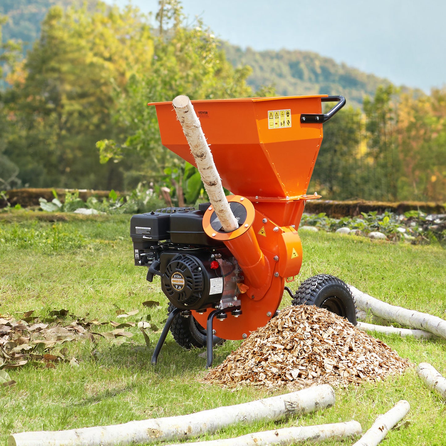 VEVOR Wood Chipper Shredder Mulcher Three In One Gas Power