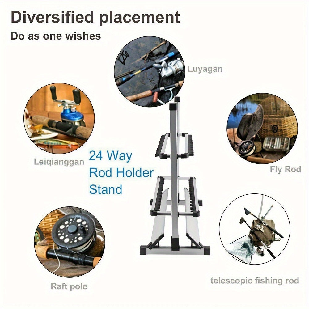 Aluminum Portable Fishing Rod Holder For Up To 24 Poles - Parry's Picks