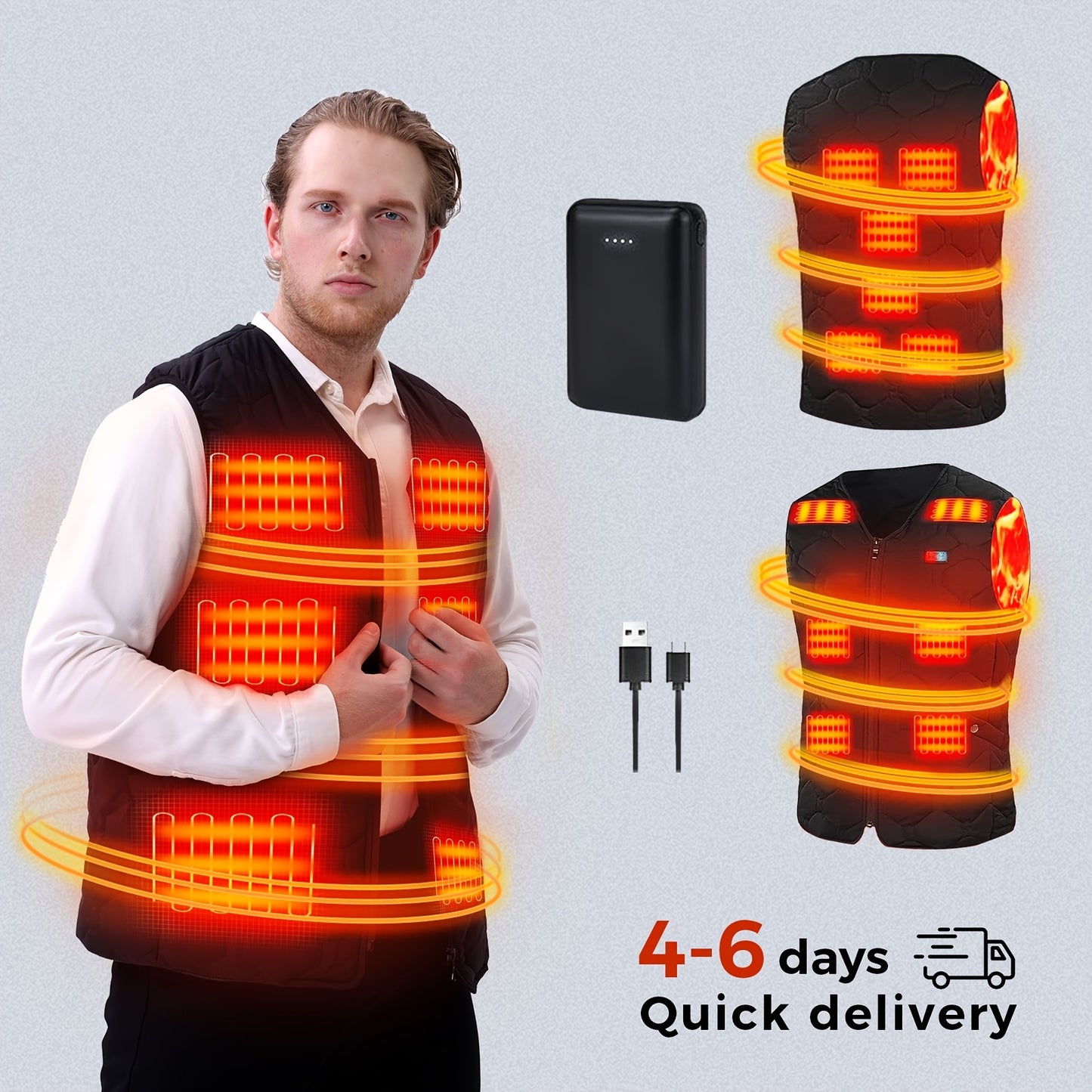 ORTIZAN Heated Vest Lightweight Electric Vest With Battery Pack - Parry's Picks