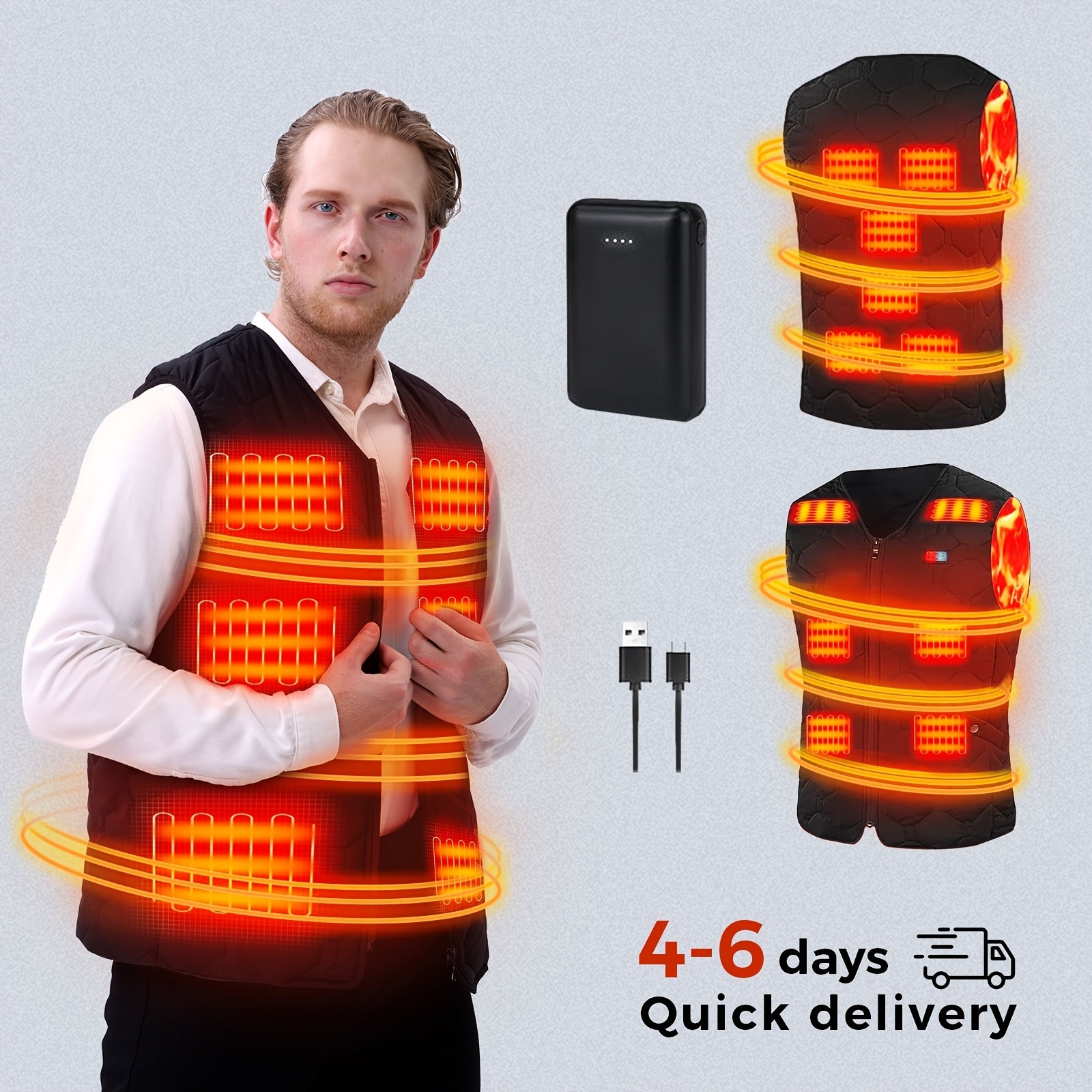 ORTIZAN Heated Vest Lightweight Electric Vest With Battery Pack - Parry's Picks