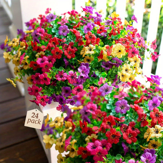 Colorful Artificial Flower Bundles for Outdoor Spring Decoration - Parry's Picks