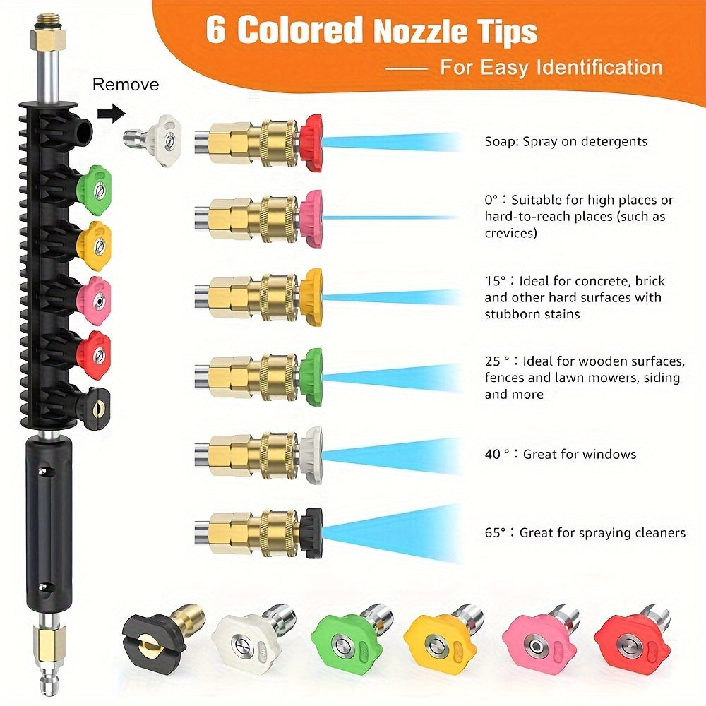 High Pressure Washer Extension Wand Set with Nozzle Tips - Parry's Picks