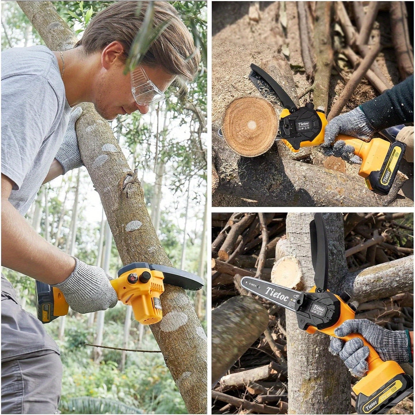 Cordless Mini Chainsaw for Easy Pruning and Gardening Tasks