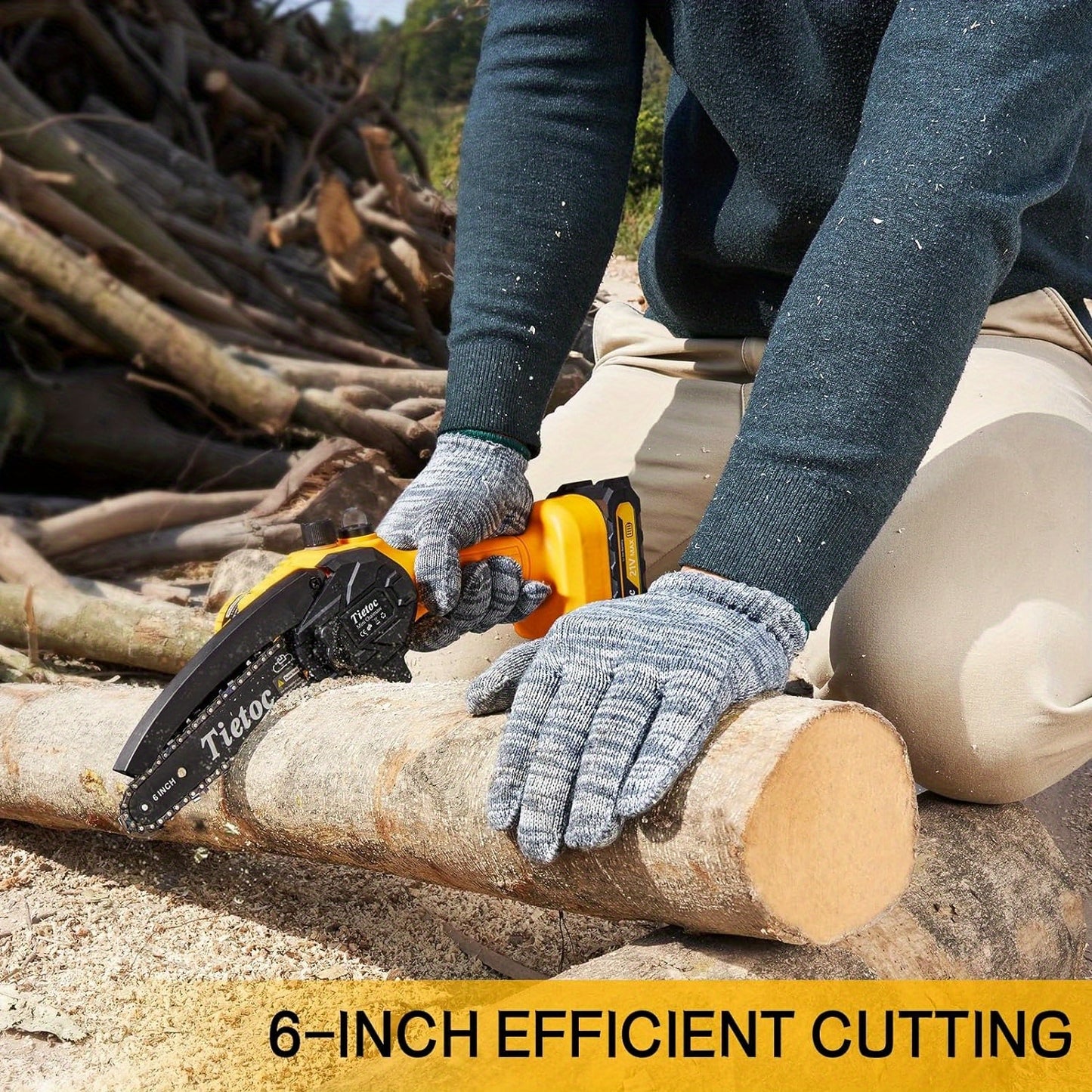 Cordless Mini Chainsaw for Easy Pruning and Gardening Tasks