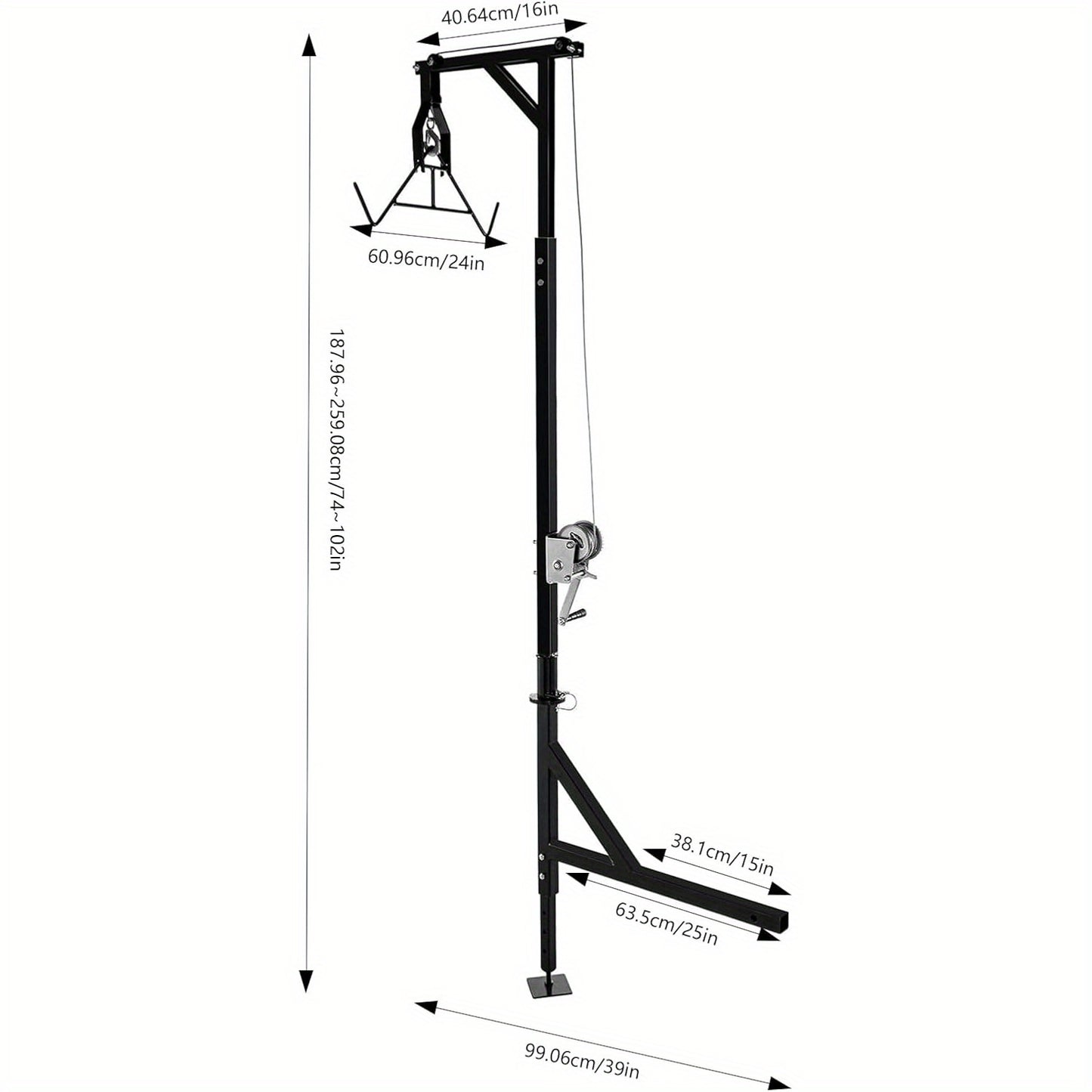 OUKANING Hitch Mounted Deer Hoist with Winch and Gambrel Set - Parry's Picks