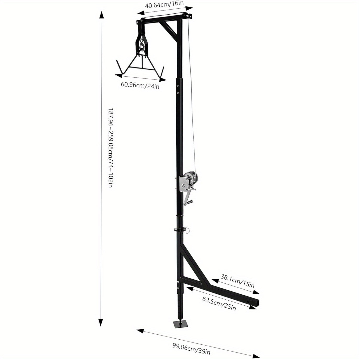 OUKANING Hitch Mounted Deer Hoist with Winch and Gambrel Set - Parry's Picks