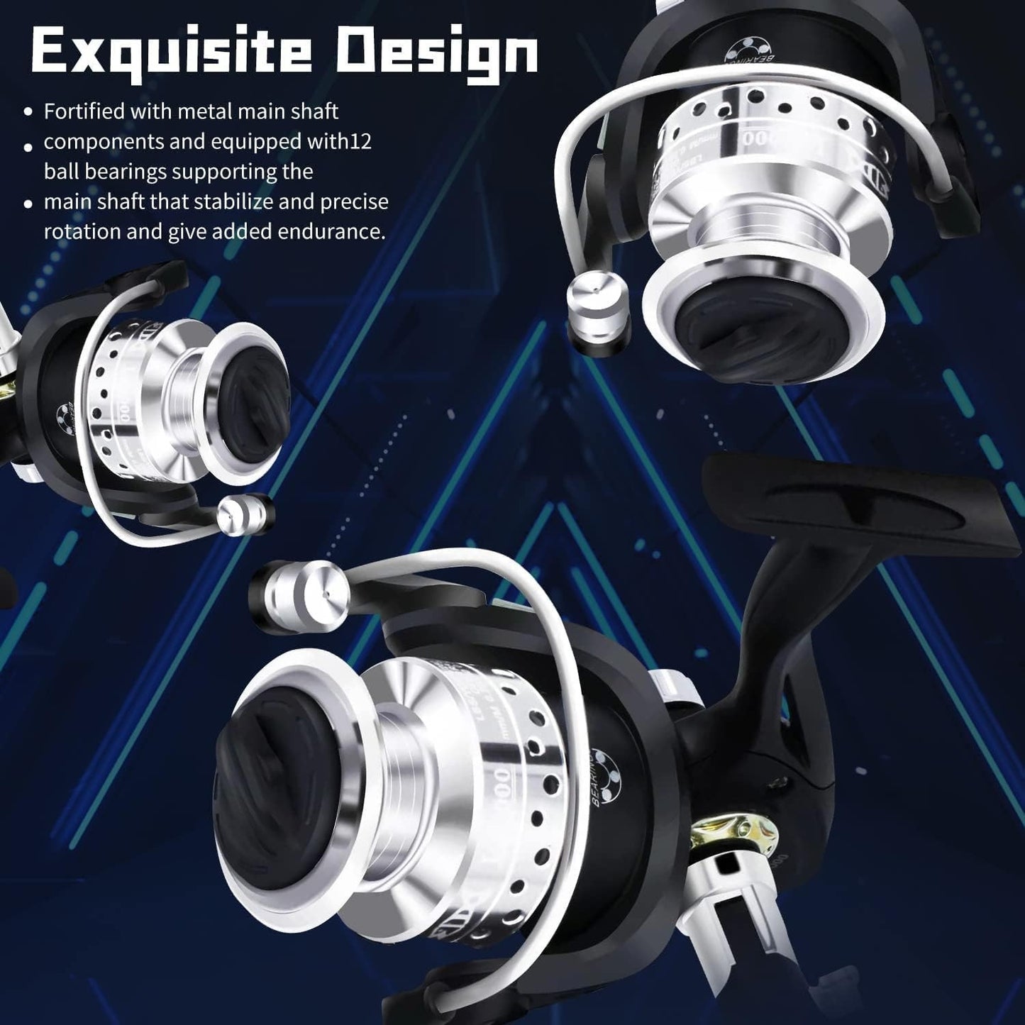 BNTTEAM Carbon Fiber Spinning Rod And Reel Travel Combo