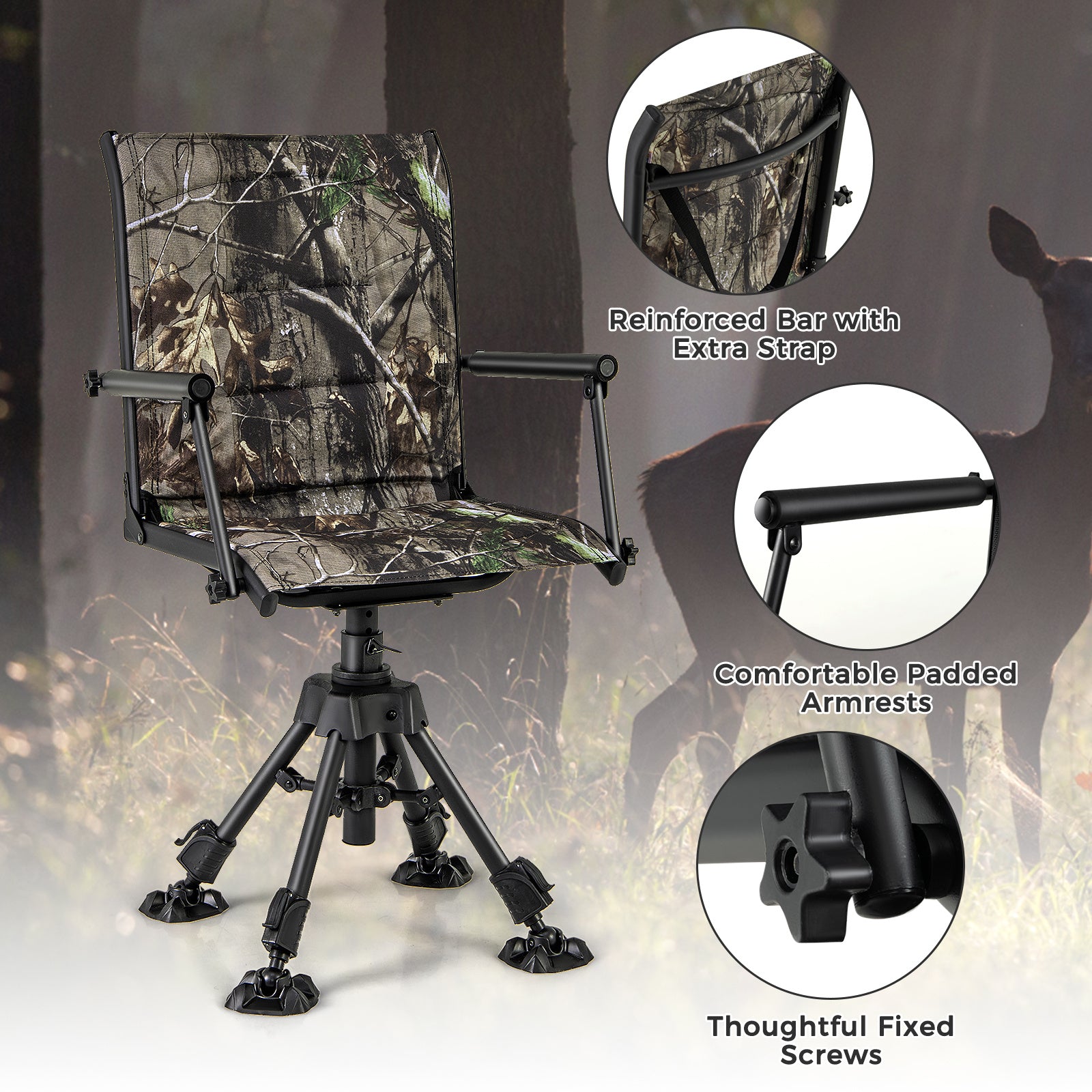 Multigot Silent Swivel Hunting Chair for Ultimate Outdoor Comfort - Parry's Picks
