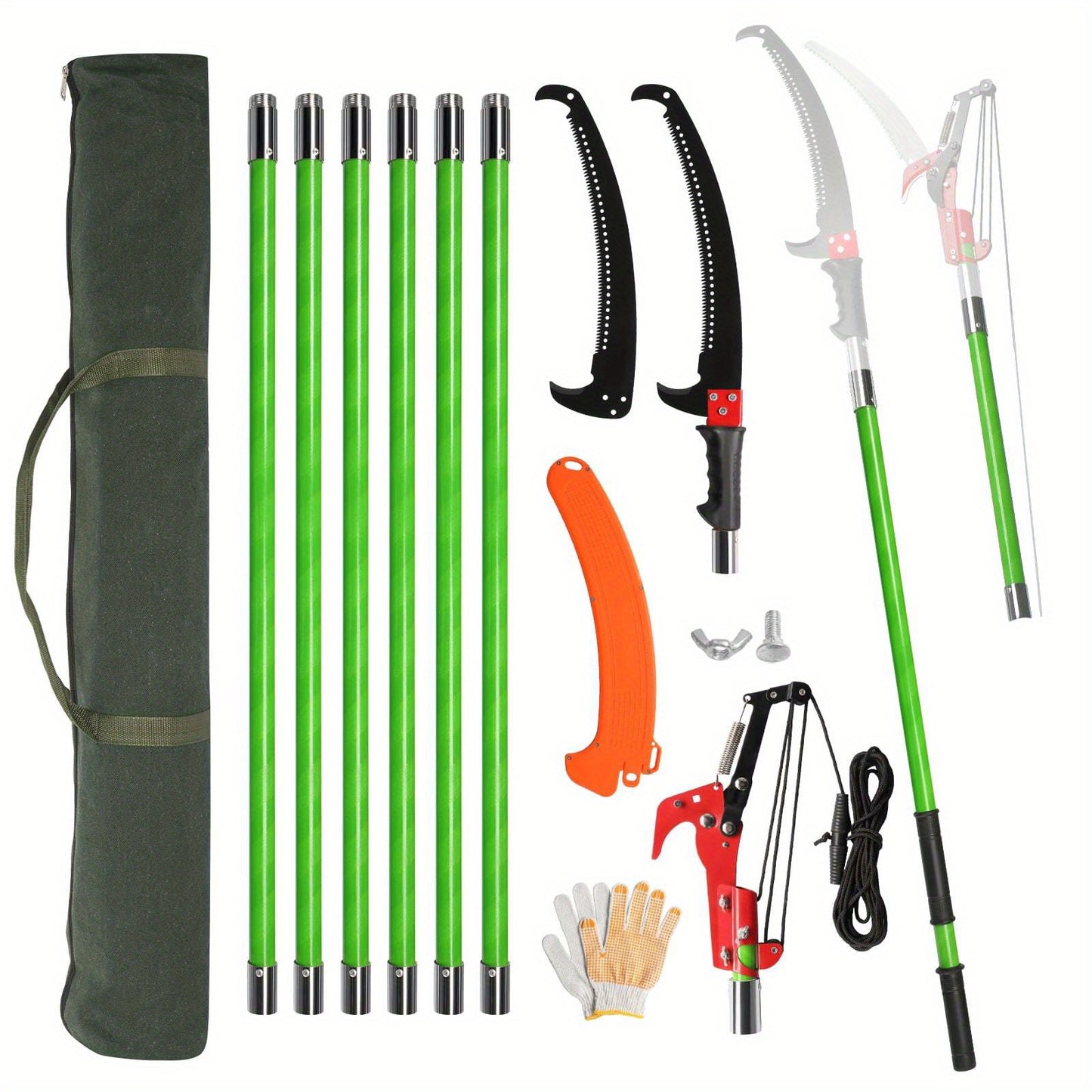 Manual Pole Saw Pruner Extendable for Tree Trimming Garden