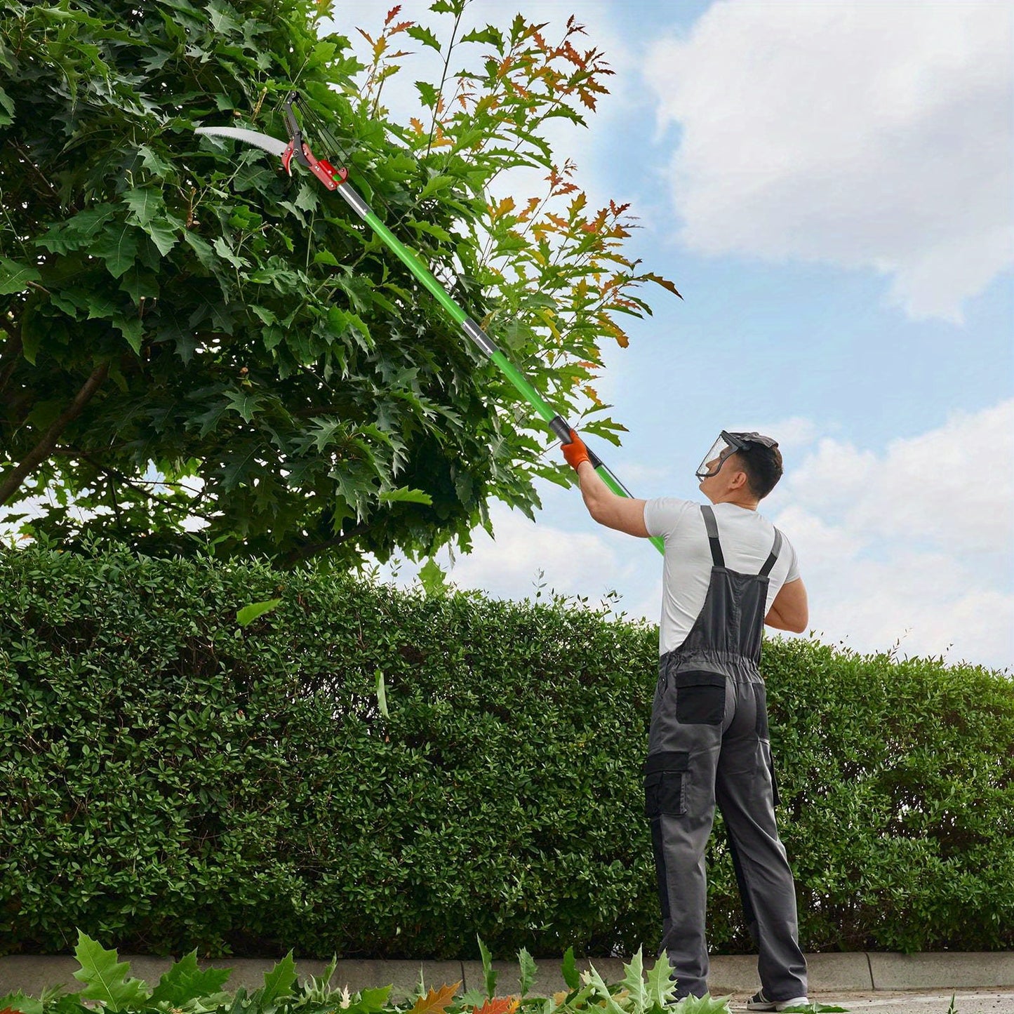 Manual Pole Saw Pruner Extendable for Tree Trimming Garden