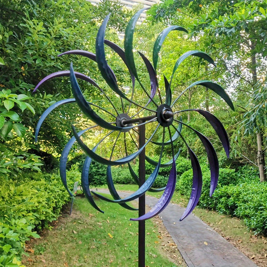 Colorful Rotating Metal Wind Spinner for Garden Decor - Parry's Picks