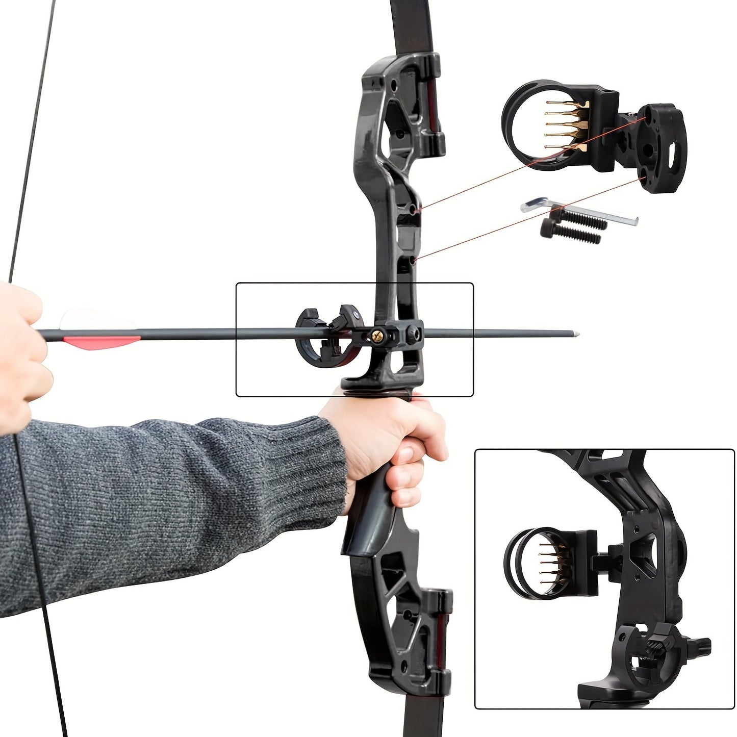 FJNATINH ArcheryEquipment Bow And Arrow Practice Kit With PremiumFeatheredArrows