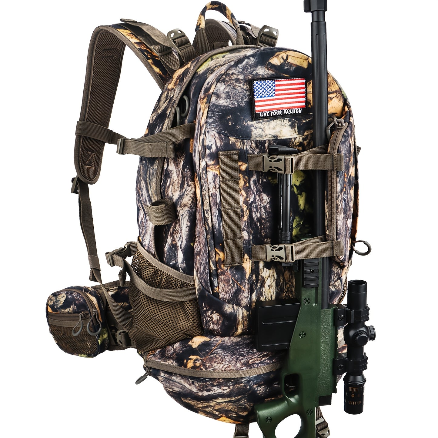 Rugged Hunting Backpack for Men with Water Resistant Closure