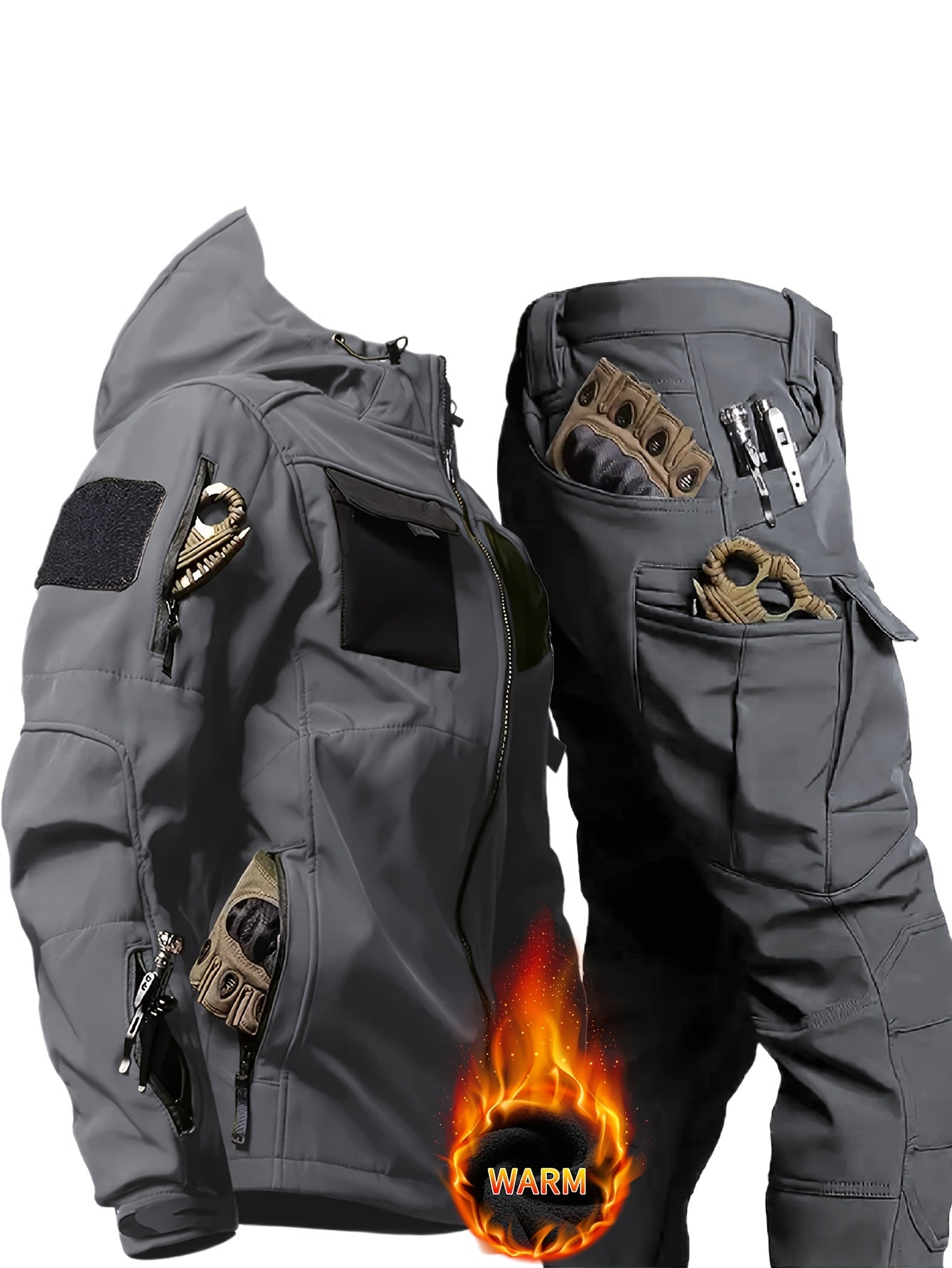 SOVTEMPCollar Mens Thermal Two-Piece Hooded Outdoor Set - Parry's Picks