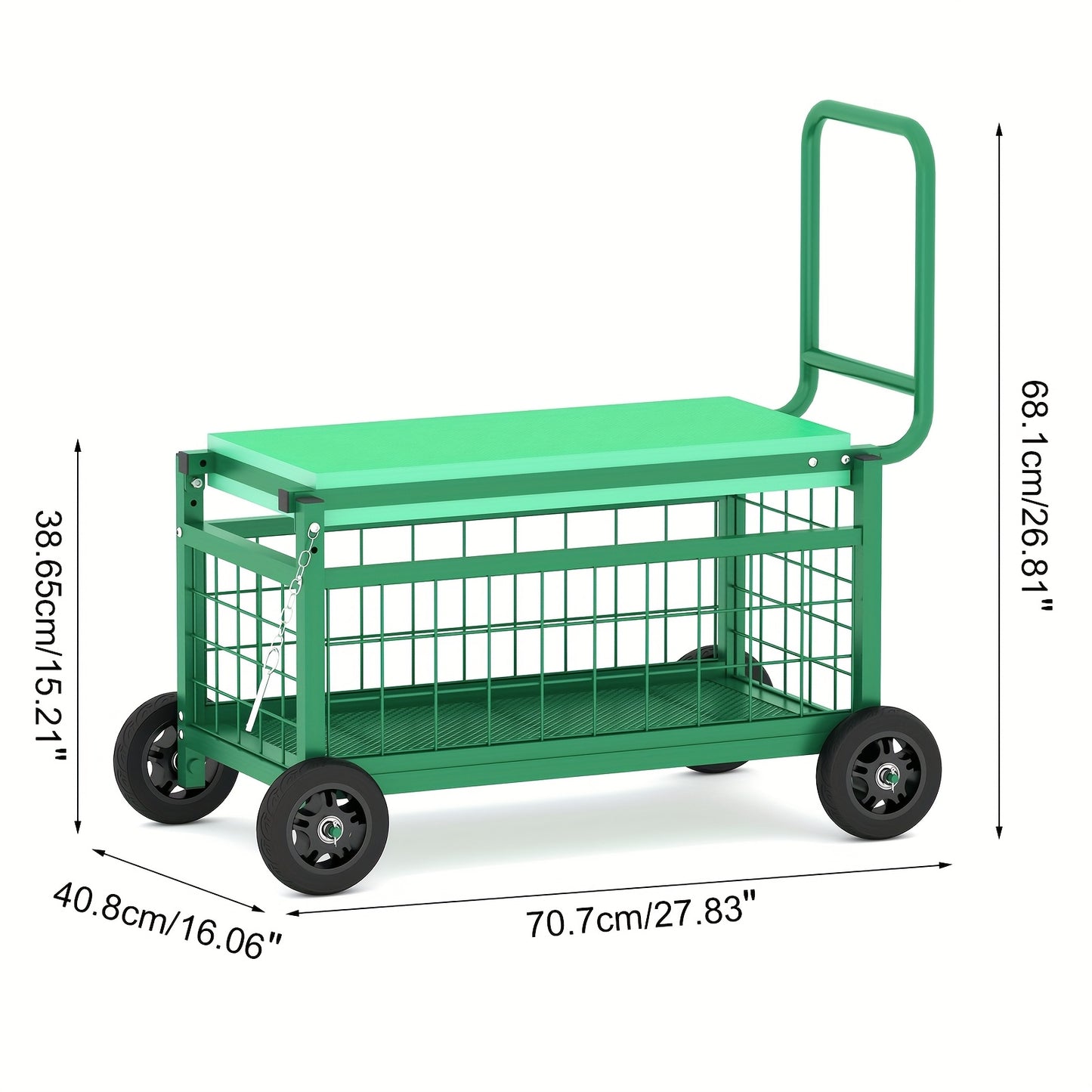 Rolling Garden Work Seat With Wheels Heavy Duty Cart