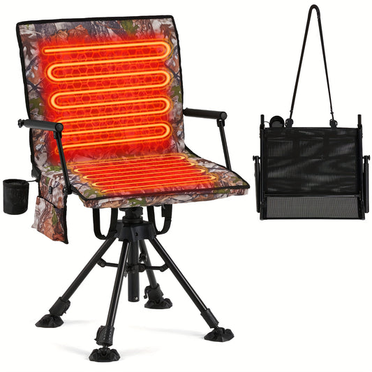 Heavy Duty Heated Hunting Chair With 360 Swivel Folding