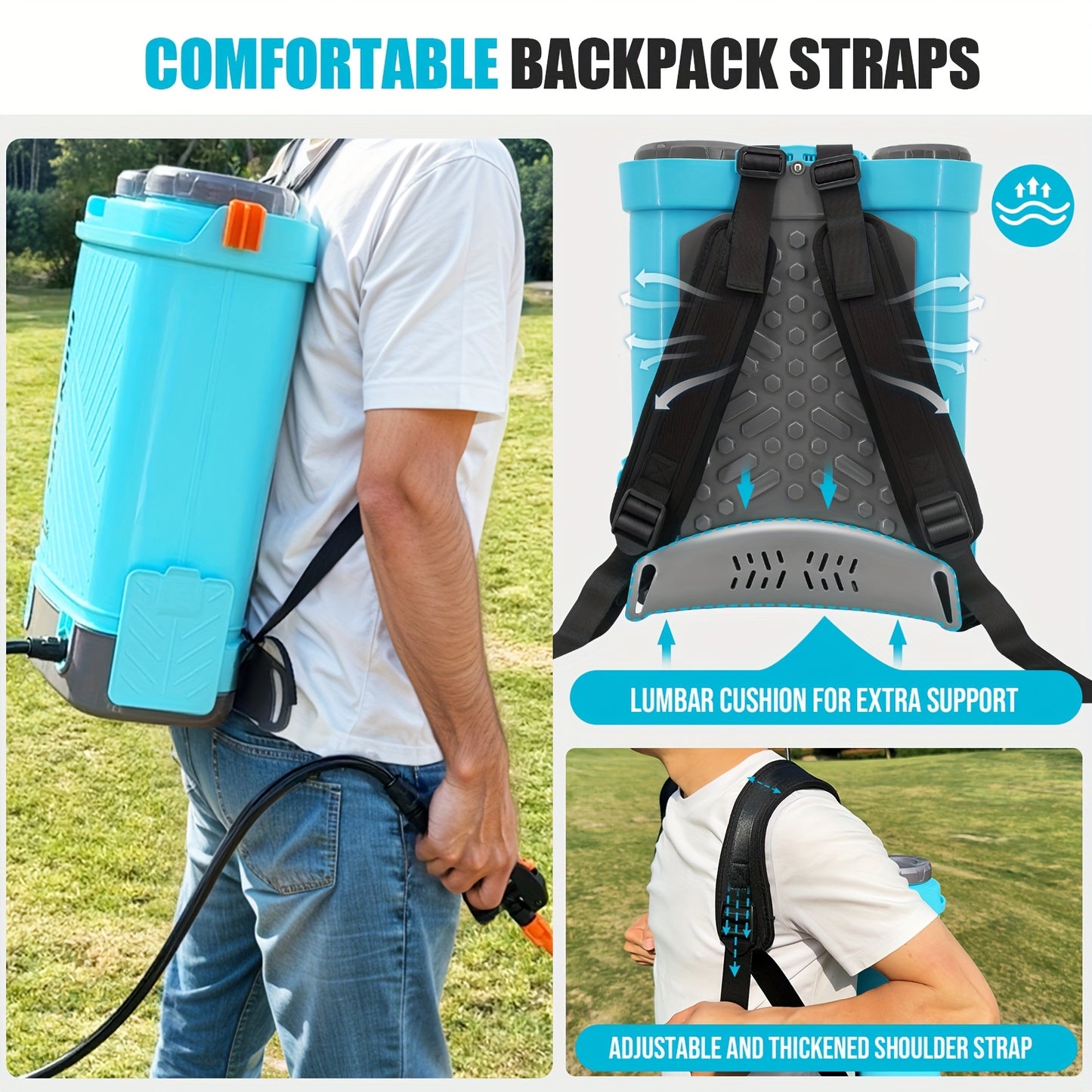 Electric Backpack Sprayer With 5 Nozzles And Telescopic Wand - Parry's Picks