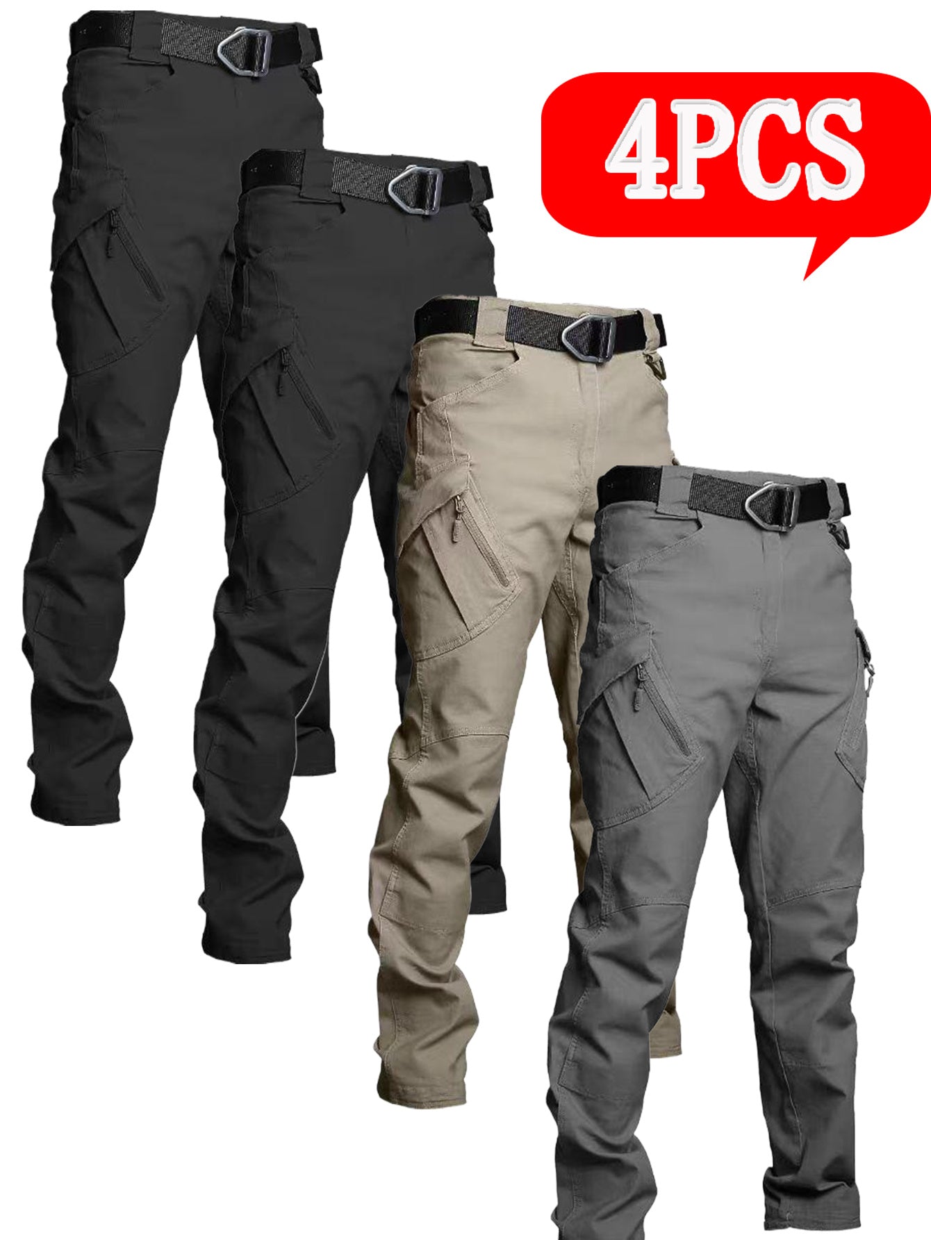 Mens Durable Multi Pocket Tactical Pants Set Quick Dry Breathable Outdoor Work - Parry's Picks