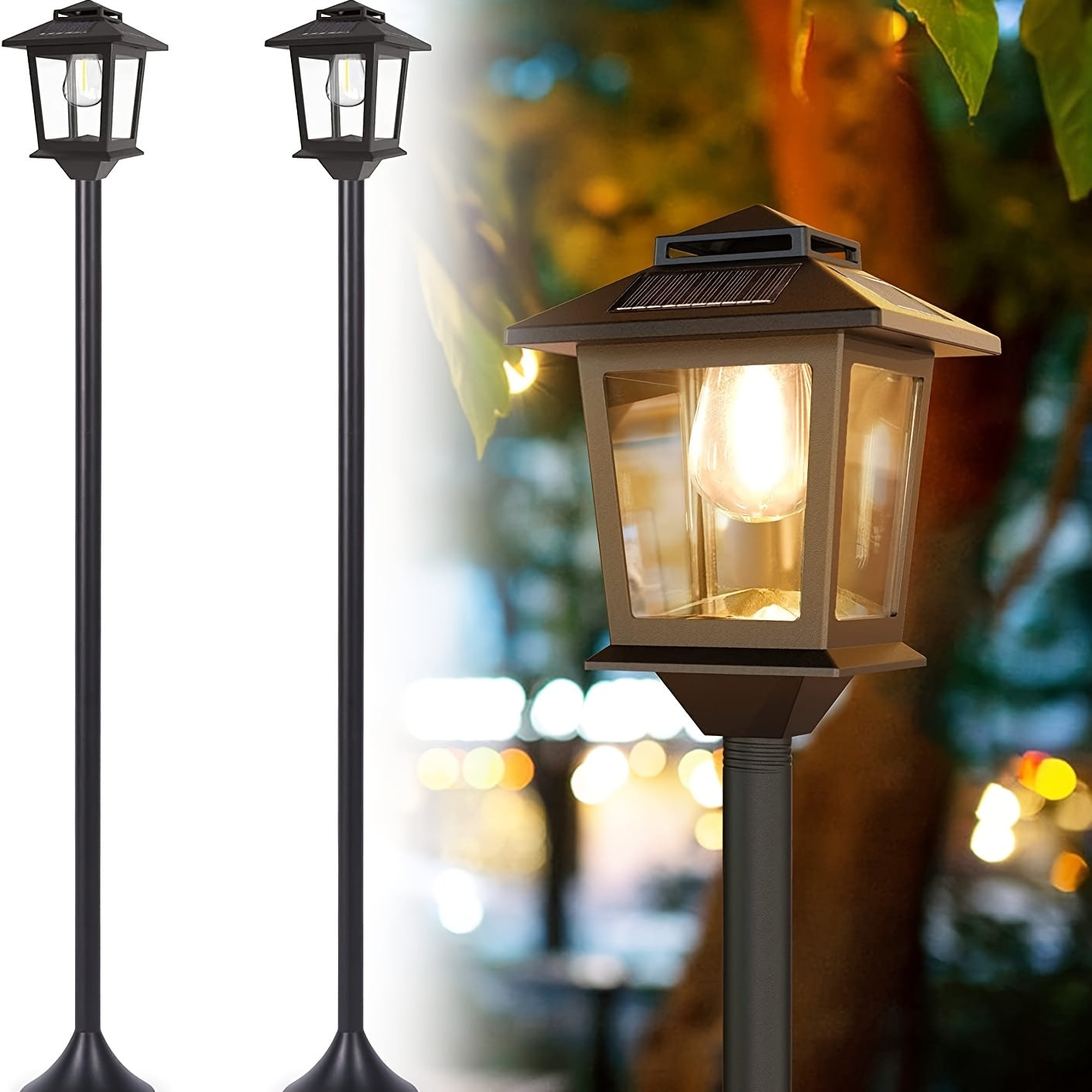 Aluminum Solar Lamp Post Light for Garden and Pathway
