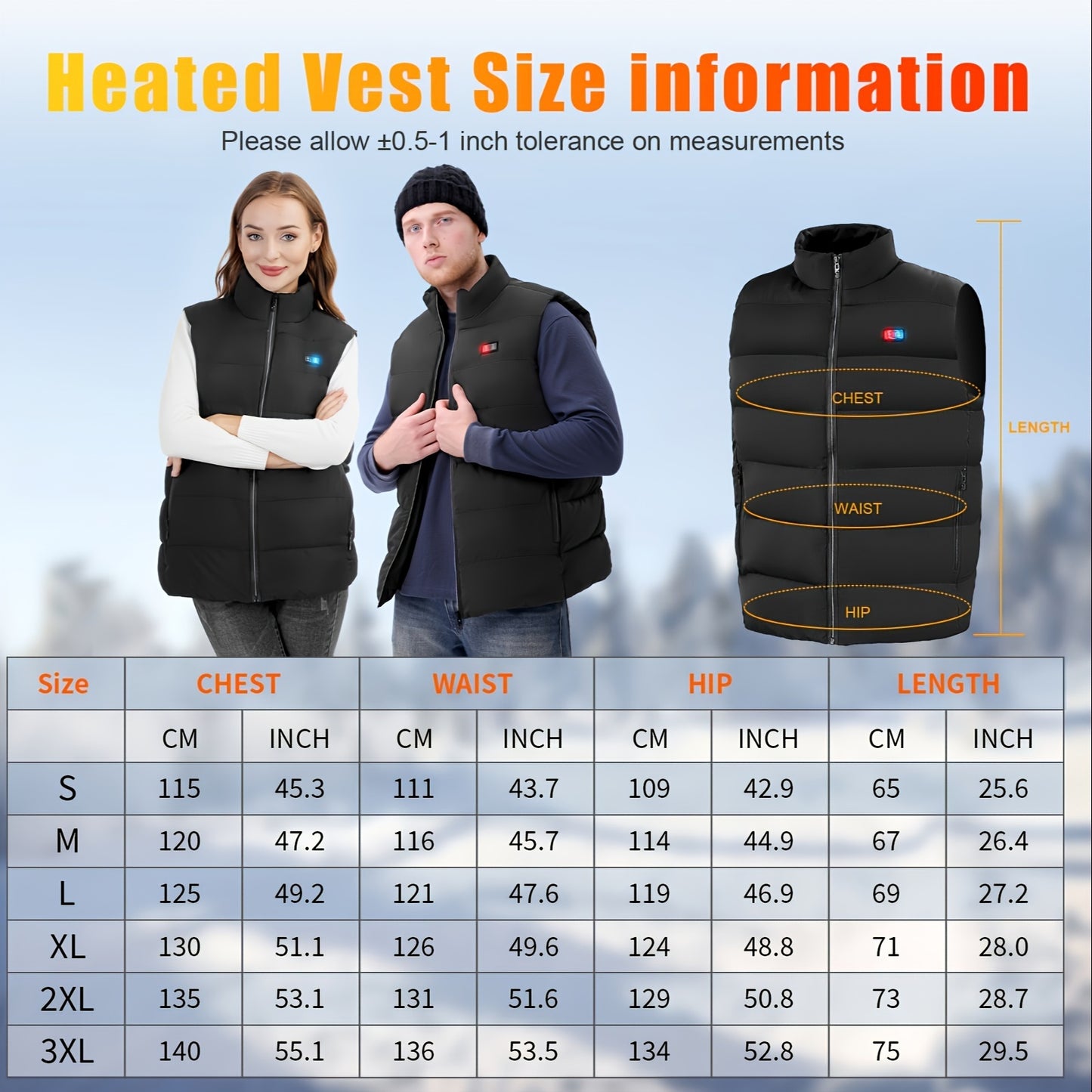 Ortizan Heated Vest for Outdoor Adventures in Cold Weather