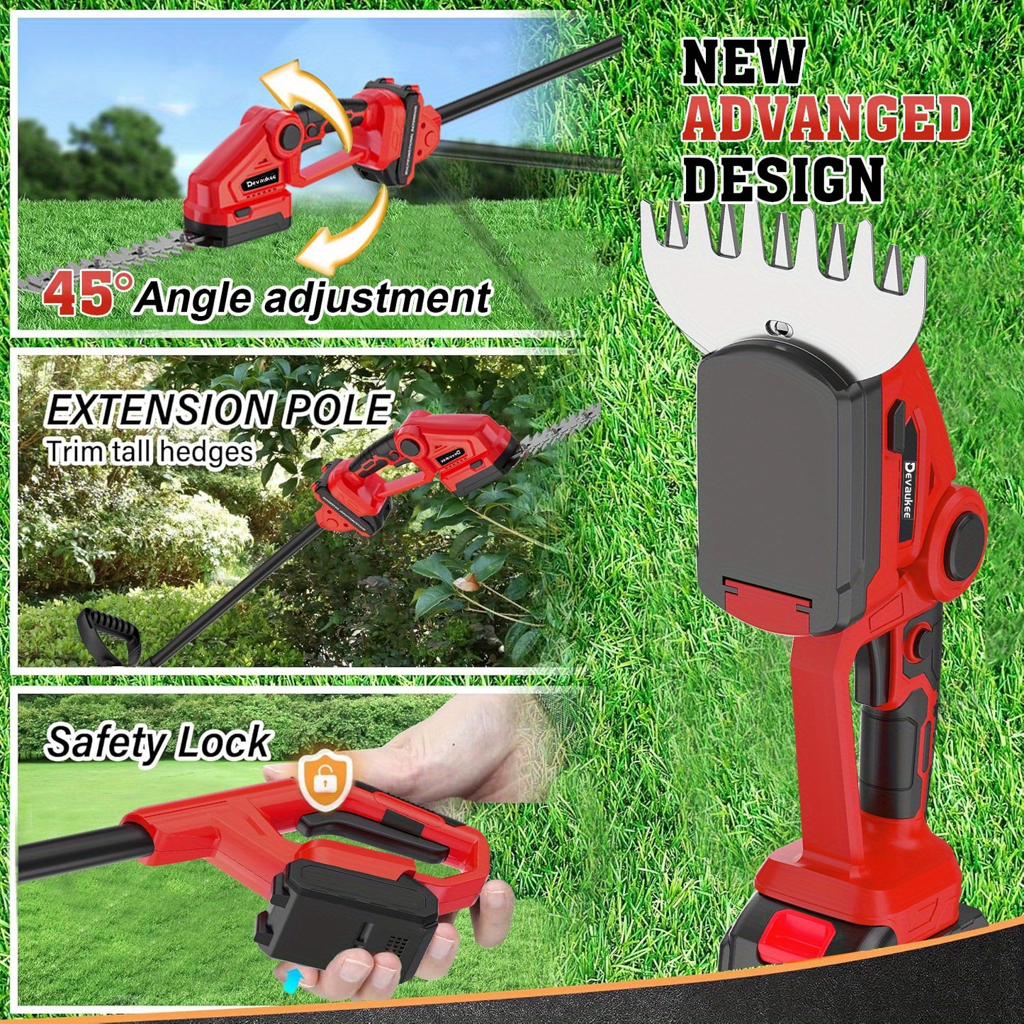 Cordless Grass Shear and Shrub Trimmer with Rechargeable Battery - Parry's Picks