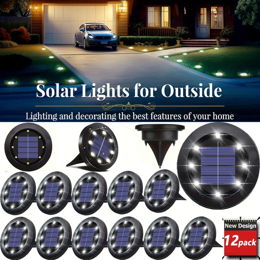 Solar Ground Lights Garden Pathway Outdoor Landscape Lights