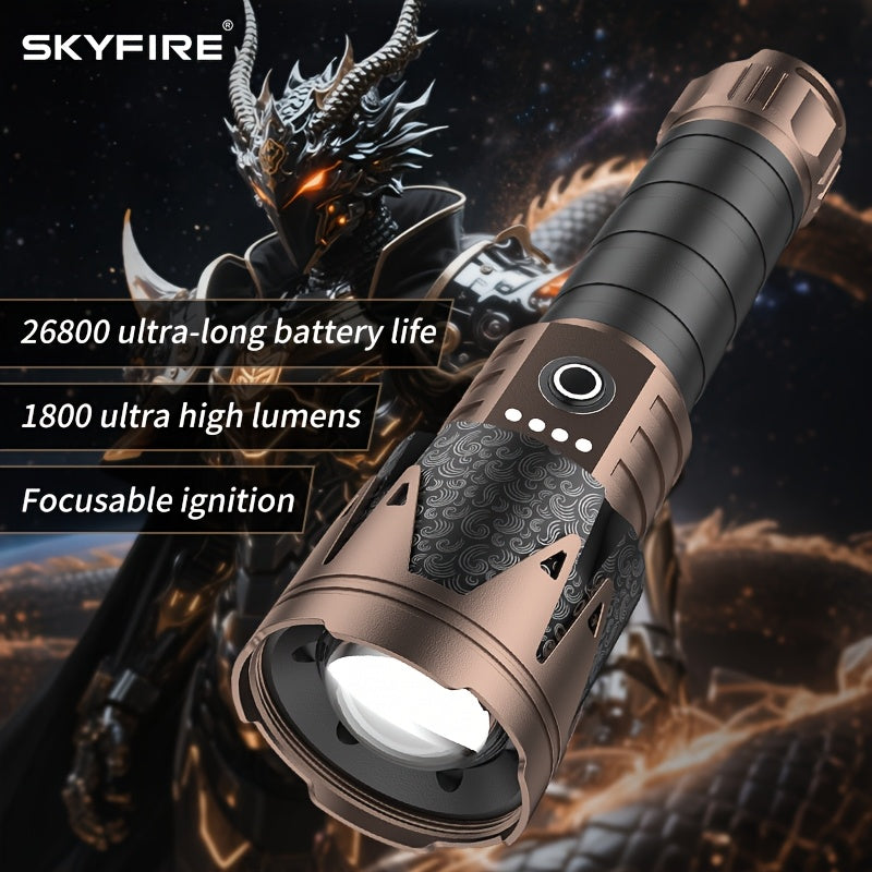 Skyfire High Lumen Led Flashlight With Ignition Lens Zoom