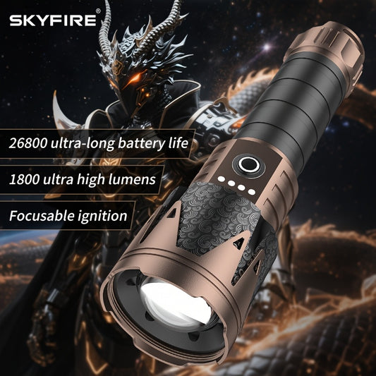 Skyfire High Lumen Led Flashlight With Ignition Lens Zoom